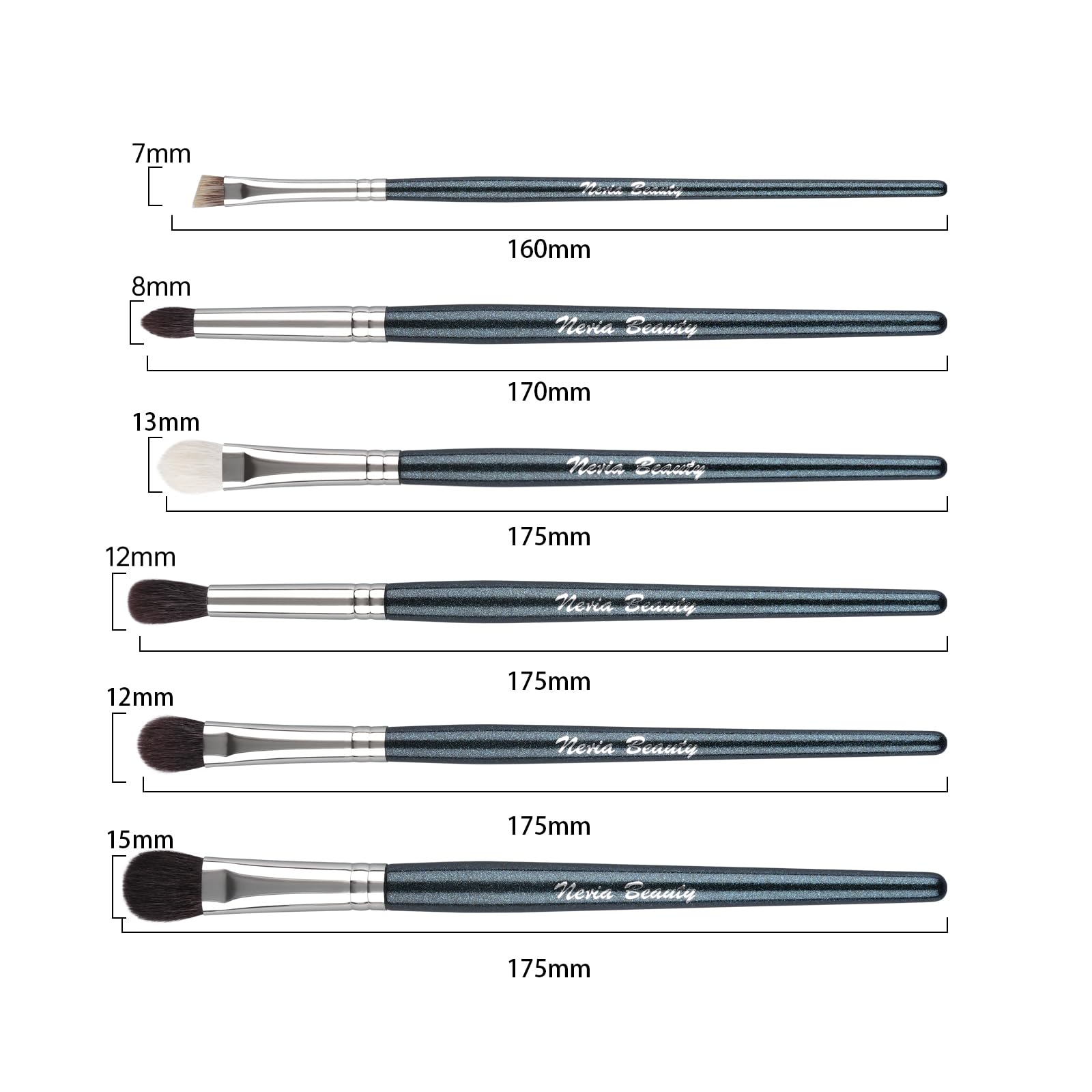 Evrchgiea Natural Goat Hair Eye Makeup Brush Set, 6 Pcs Professional Blending Eyeshadow Makeup Brushes For Concealer Eyebrows Ey
