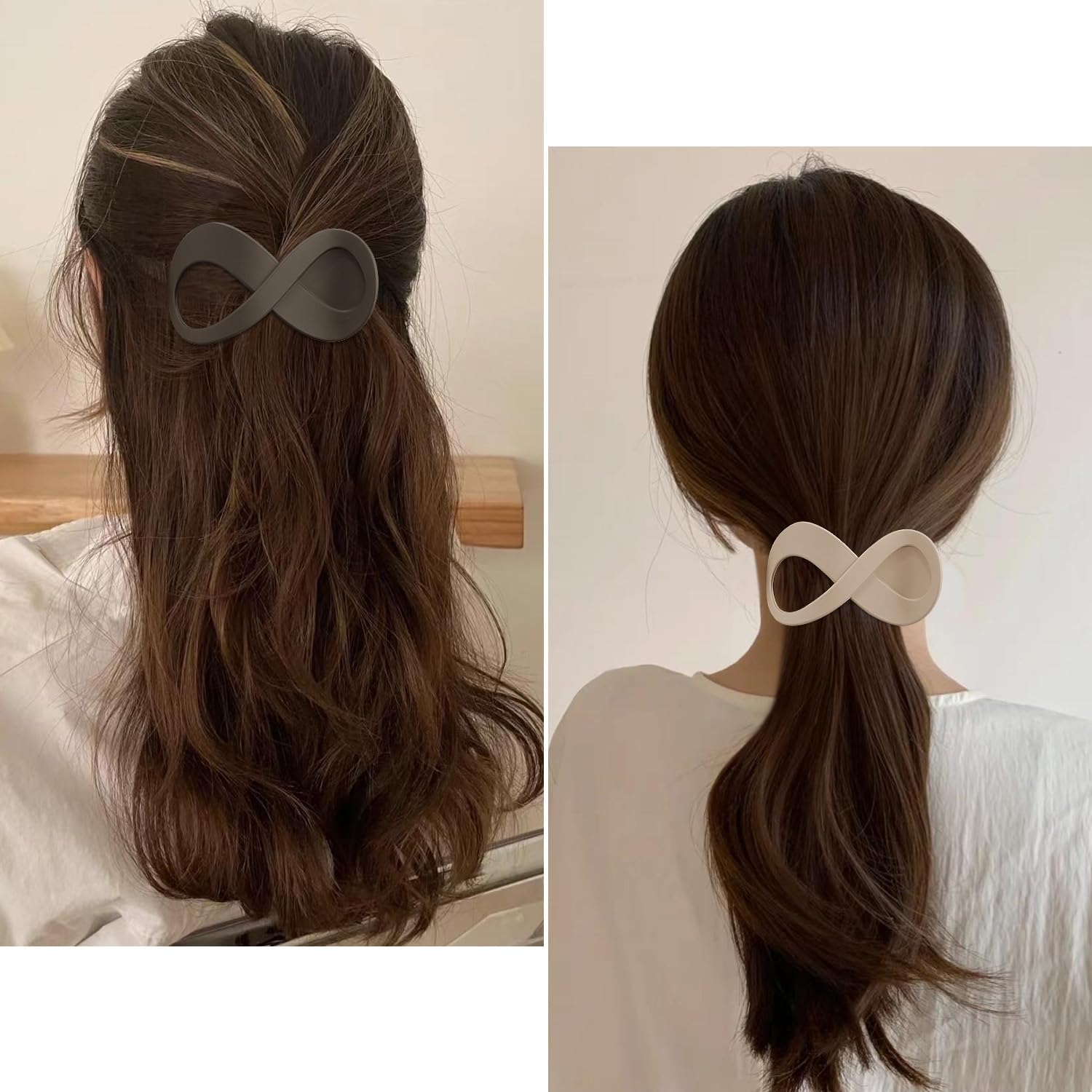 Atoden Flat Hair Clips For Women 4Pcs French Concord Hair Clips For Thin Hair 3.4'' Lay Down Flat Hair Claw Clips For Medium Thi