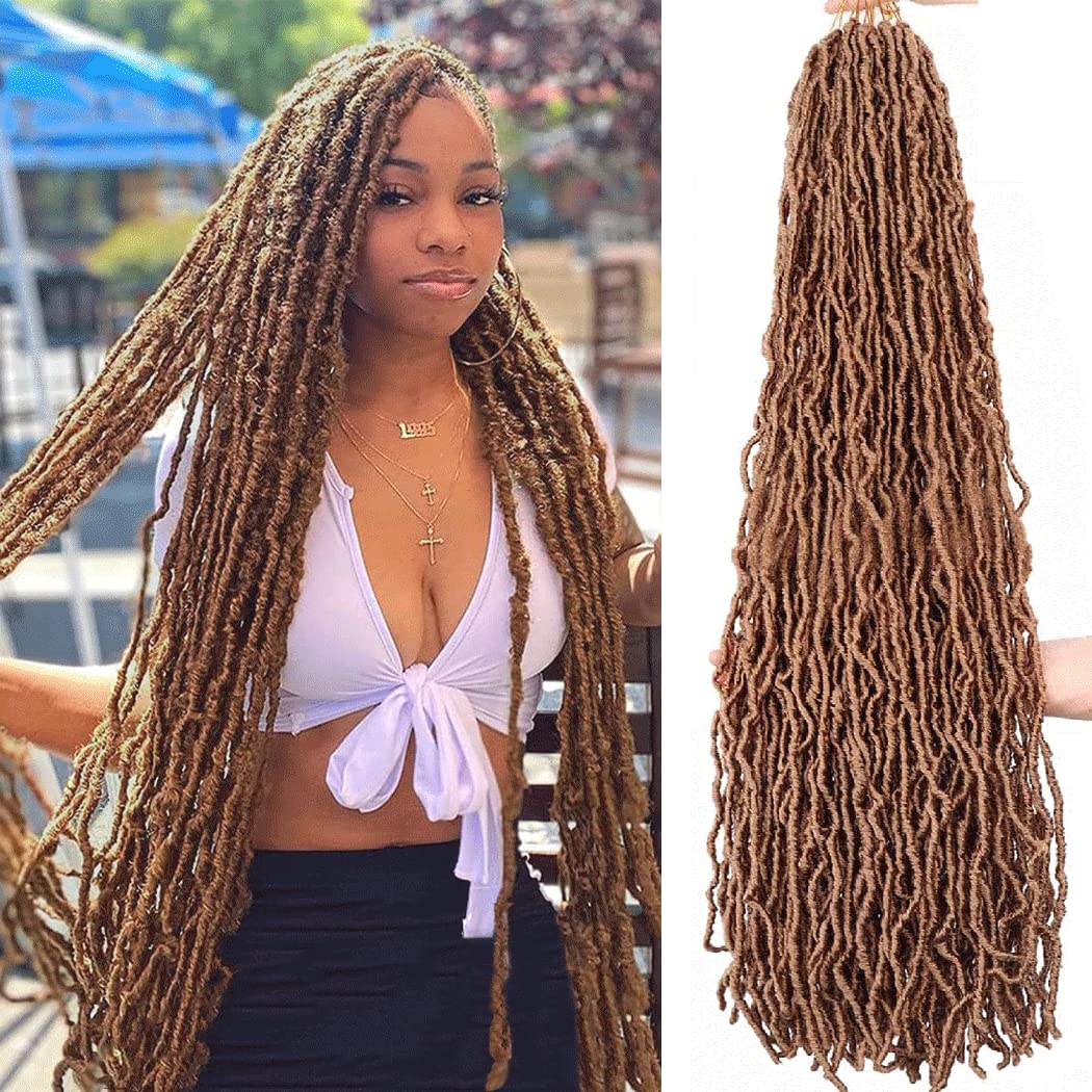 36 inch Soft Locs Crochet Hair Pre Looped Super Long Faux Locs Crochet Braids Goddess Locs Dreadlocs Synthetic Hair For Black Wo