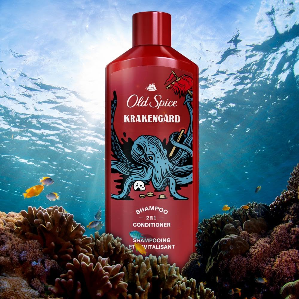Old Spice Krakengard 2in1 Shampoo and Conditioner for Men, 13.5 fl oz (Pack of 6)