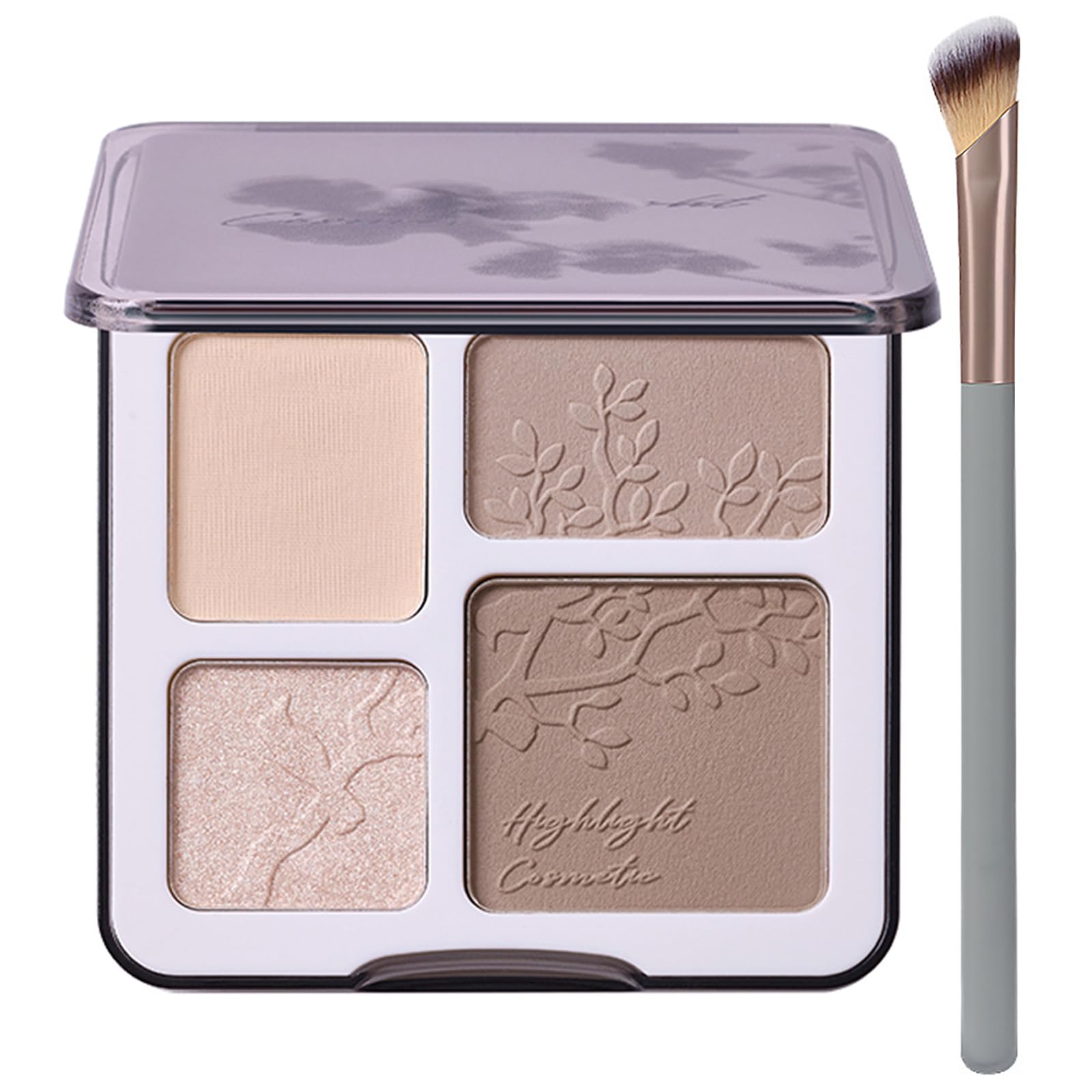 Lilyloria Face Highlighter Contour Shading Palette Sculpting Long-Lasting Shimmer Pressed Powder Smooth Matte Finish Makeup For
