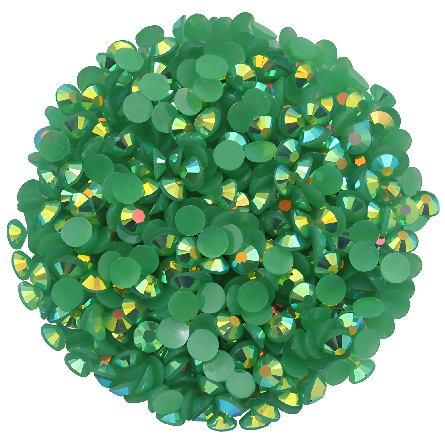 2250 Pcs SS16 4mm AB Flatback Rhinestones for Nails Art Crafts Glitter Round Shine Gems Crystals DIY Clothes Shoes (Dark Green A