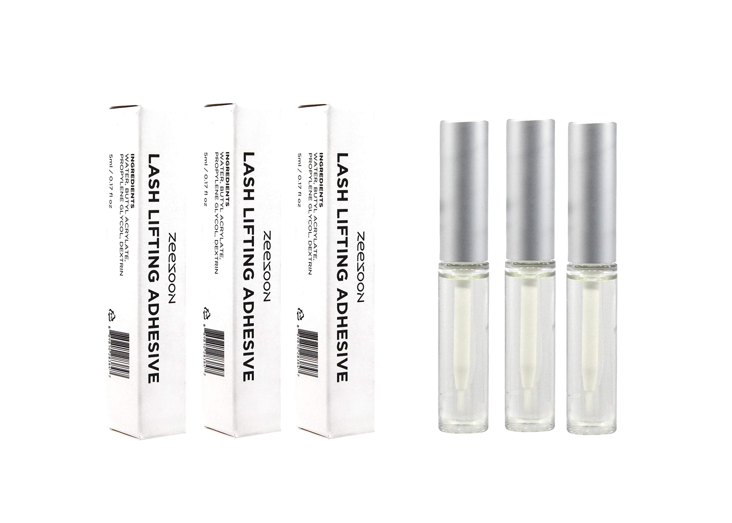 Zeesoon Lash Lifting Adhesive (5ml 0.16 oz) Eyelash Perming Rod Fix Glue For Eyelashes Curl lash glue (3 pcs)