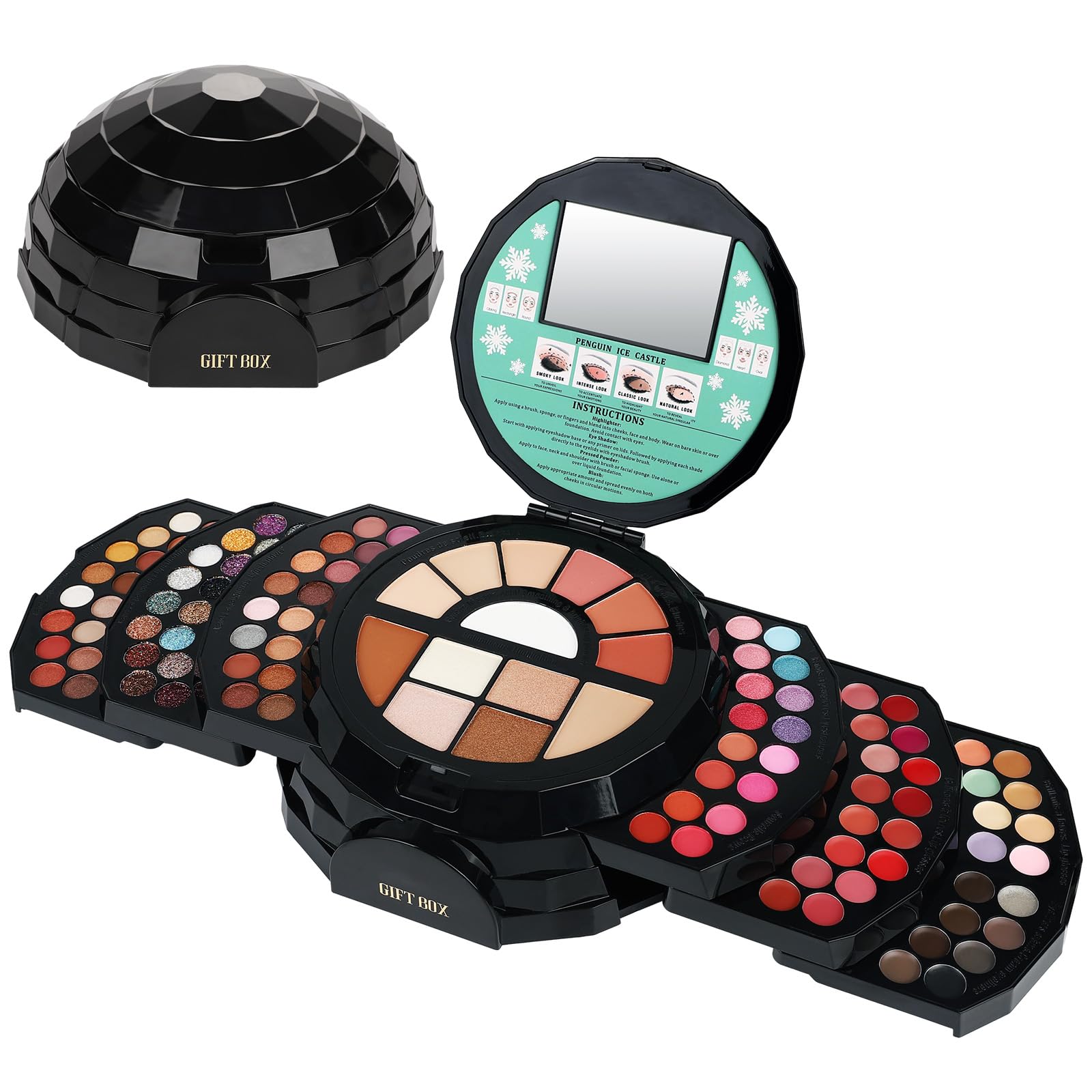 Professional Makeup Kit For Women Girls Full Kit With Mirror 58 Colors All In One Make Up Gift Set Included Eyeshadow,Compact Po