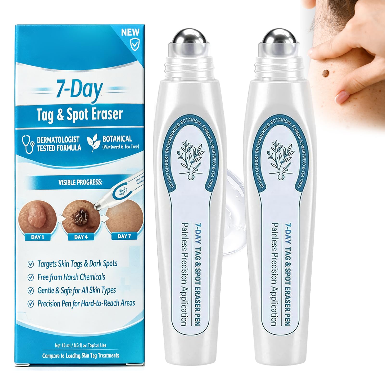 7 Day Spot and Acne Remover, 2026 New Professional Skin Serum, Acne and Spot Remover Rollerball for Men and Women, Suitable for 