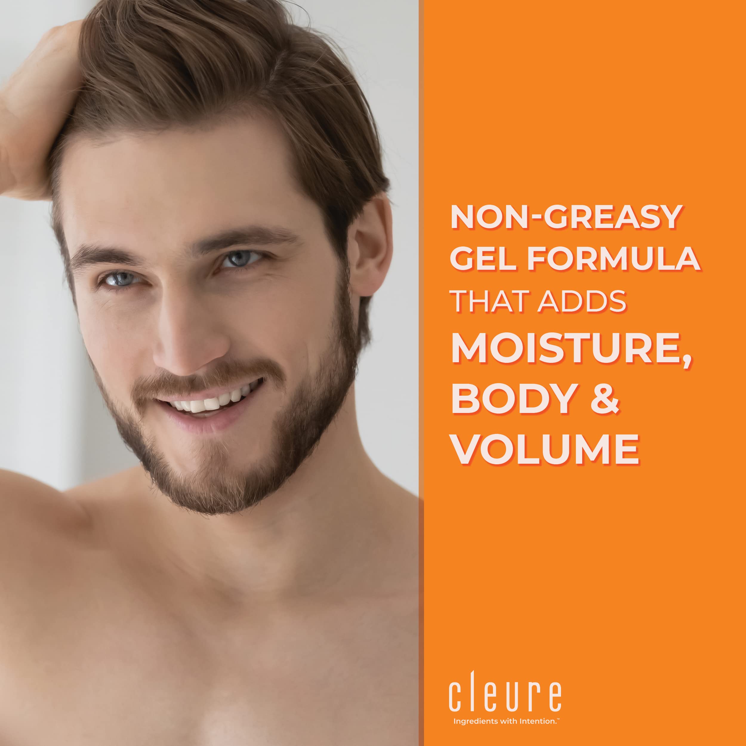 Cleure Lightweight Hair Styling Gel - Hypoallergenic, Fragrance Free for Edge Control to Tame Frizz with Medium Hold (8 fl oz, P