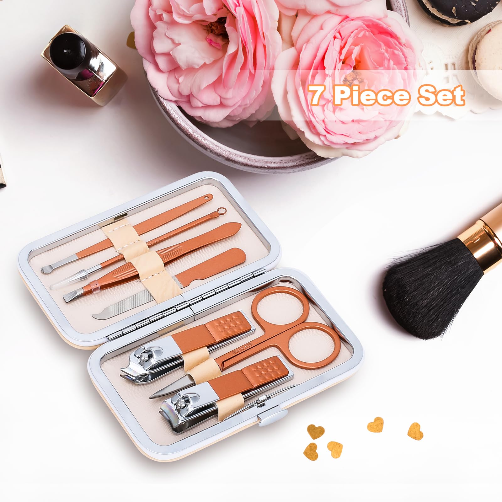 Manicure Set-Stainless Steel Nail Care Set-Professional 7 In 1 Ingrown Toenail Clipper Grooming Tool-Pedicure Kit & Toe Nail Cut
