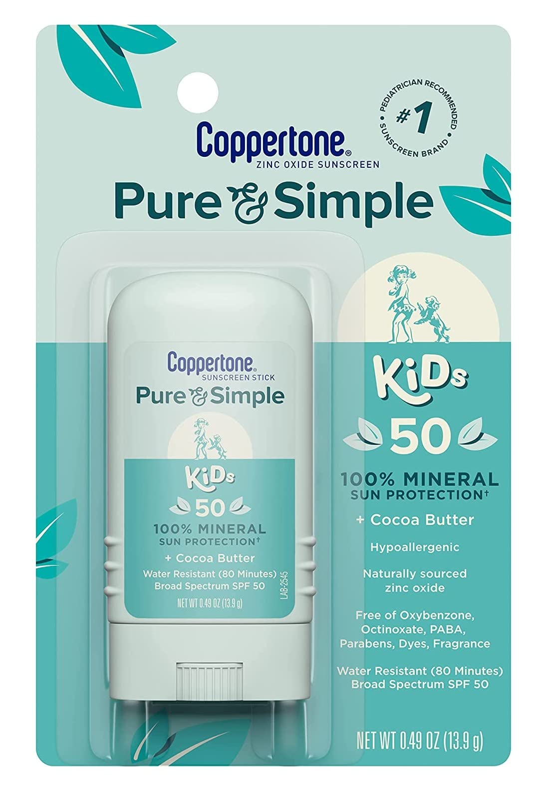 Coppertone Kids Sunscreen Stick Broad Spectrum SPF 50.46 Ounces Each (2)
