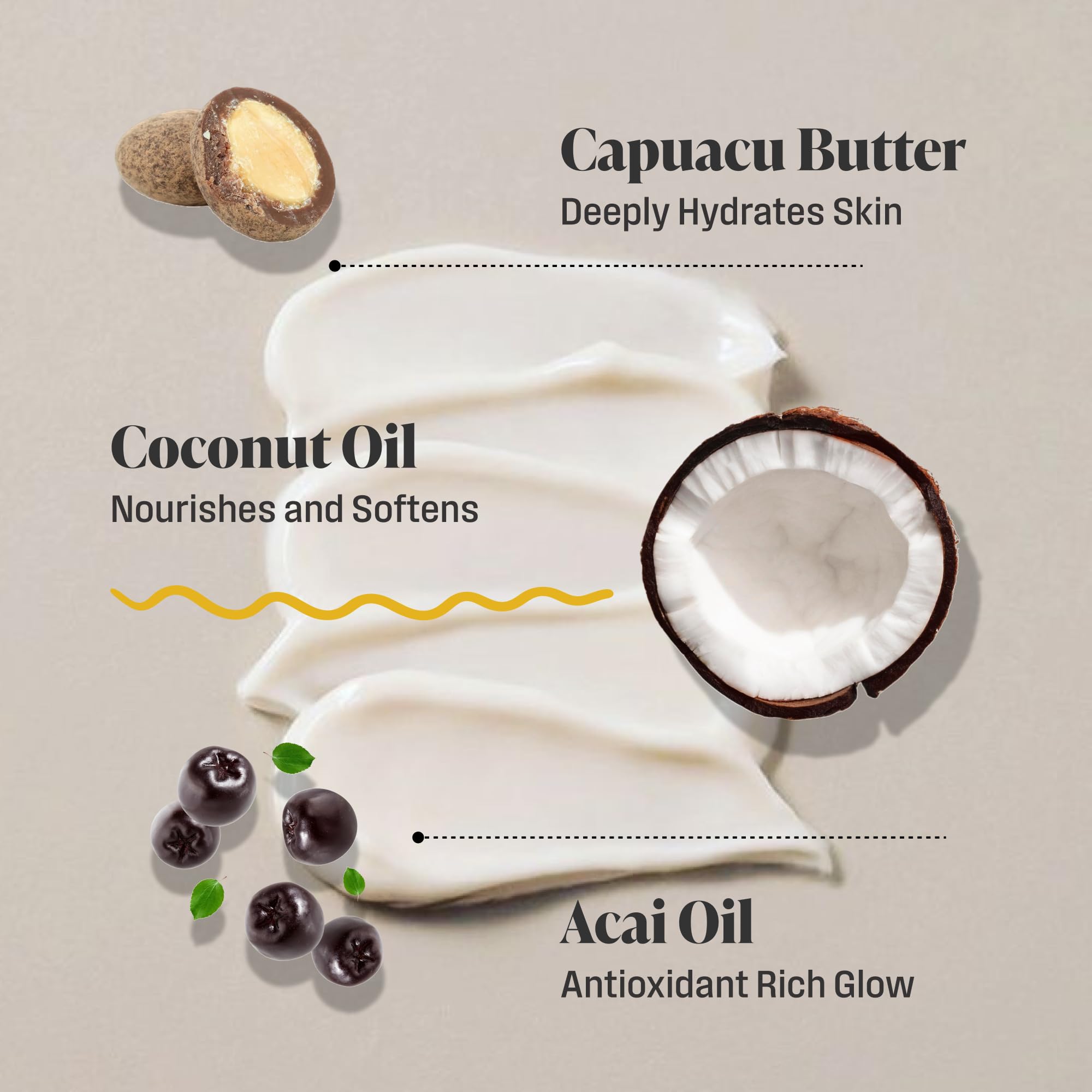 Nutrius Brazilian Body Butter Cream - 6 FL OZ, Moisturizing Body Lotion, Smooth Skin, Hydrating Formula
