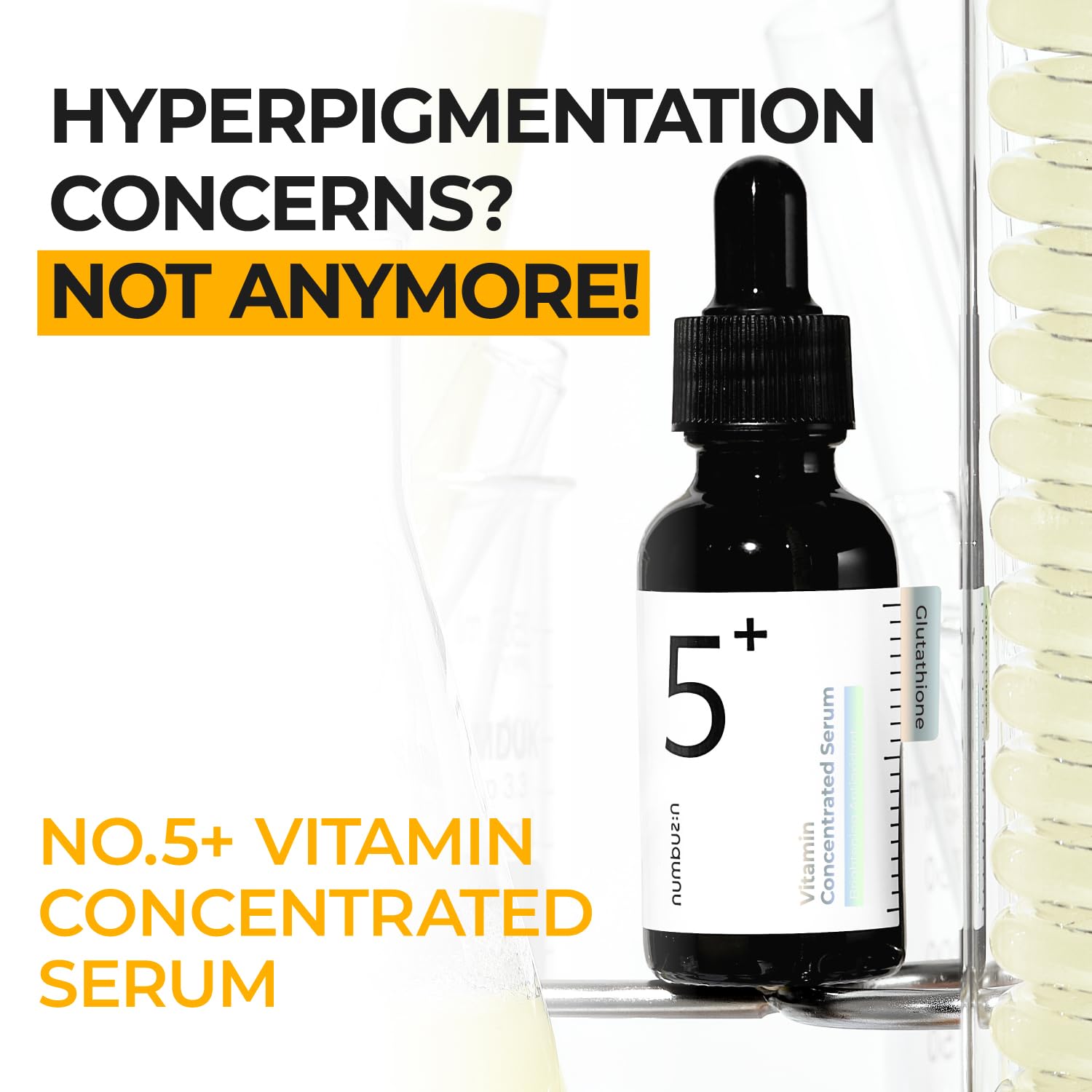 Numbuzin No.5+ Vitamin Concentrated Serum | Glutathione & Vitamin Serum, Dark Spot, Korean Skincare 1.01Fl.Oz/30Ml