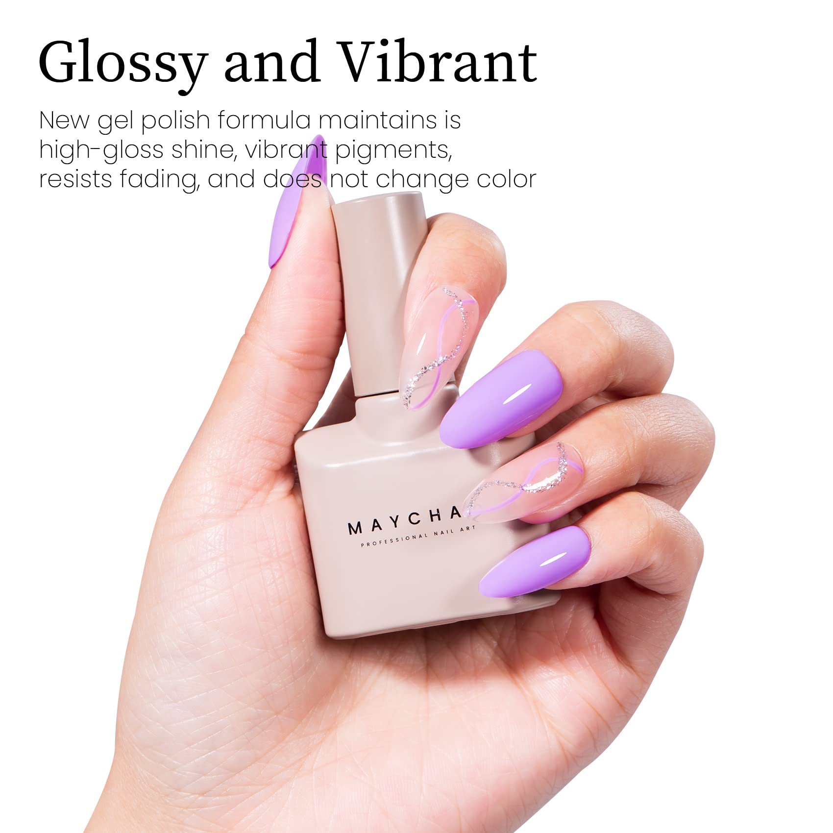 Maychao 15Ml Bight Purple Gel Nail Polish 1Pc Wisteria Gel Polish Soak Off Uv Led Nail Polish Nail Art Starter Manicure Salon Di