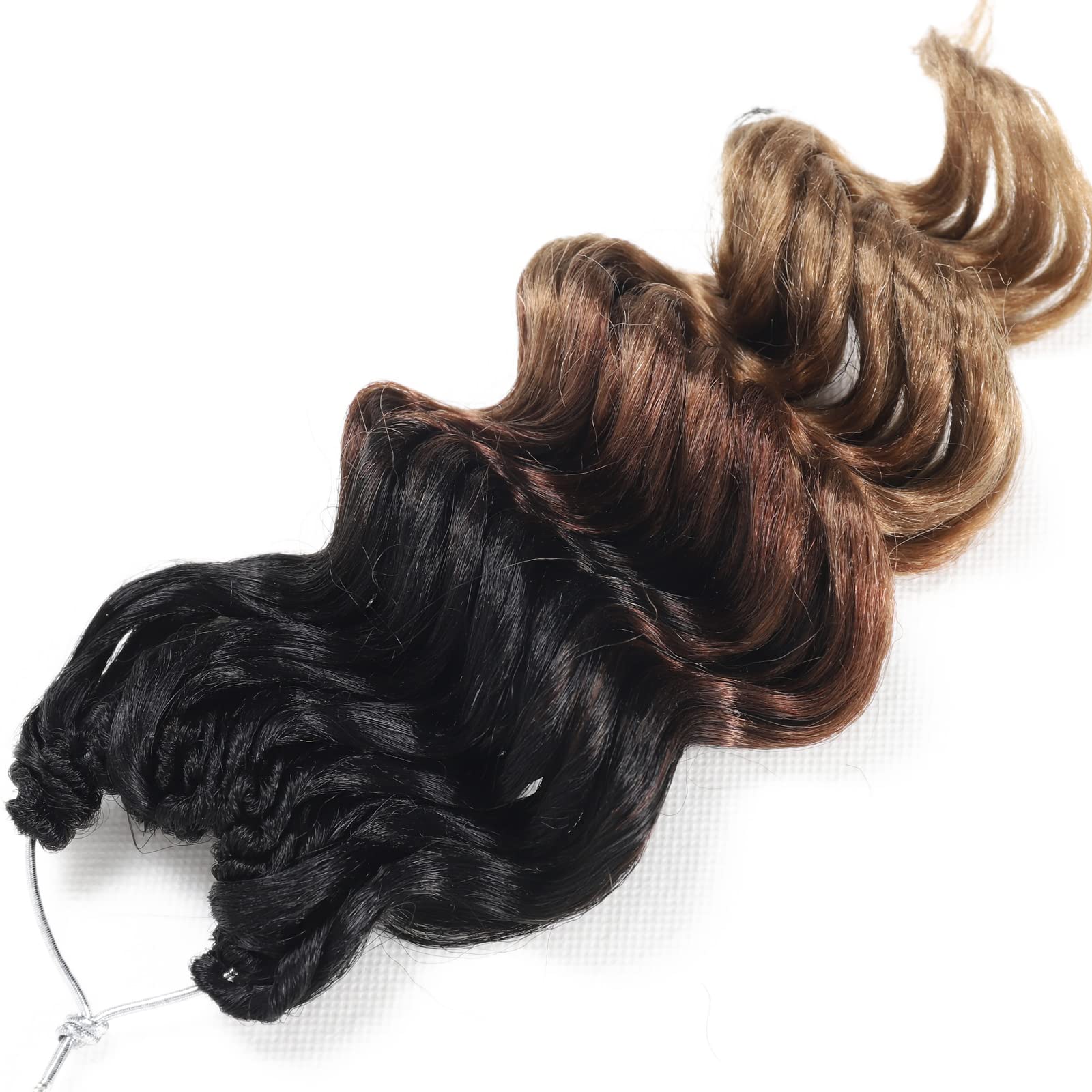 Ocean Wave Crochet Hair 9 Inch Brown Blonde Ombre Curly Braiding Ocean Wave Hair 7 Packs T1 30 27 Deep Wave Short Wavy Ocean Wav