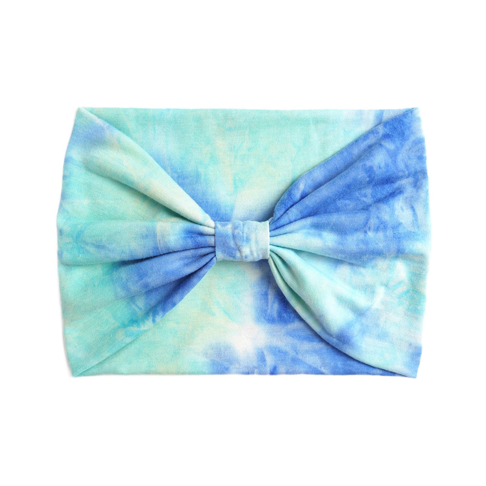 ATORSE?Women Wide Headband Tie Dye Head Scarf Sweat Absorbent Soft Stretchy Bandana Style H