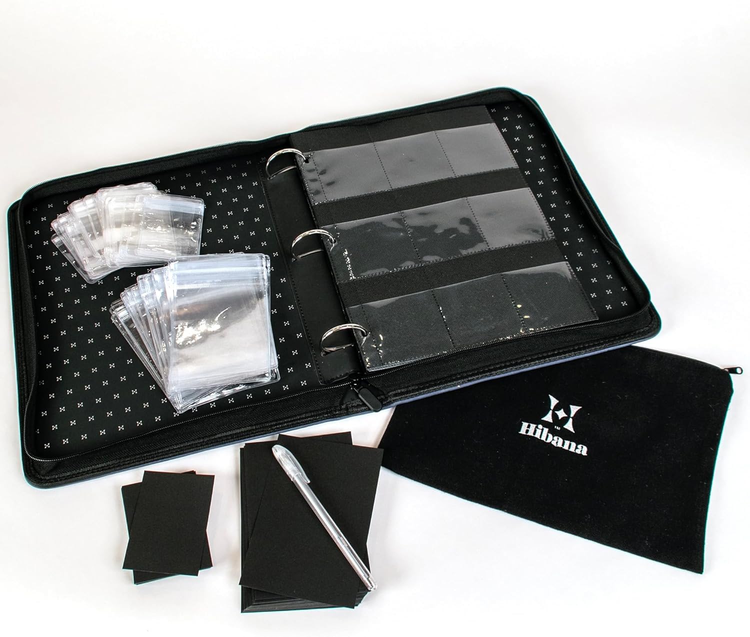 Hibana: Jewelry Case Home Edition - Steele - Zippered Binder, Anti-Tarnish Ziplock Pouches, Organization & Storage for 85 pcs, 1