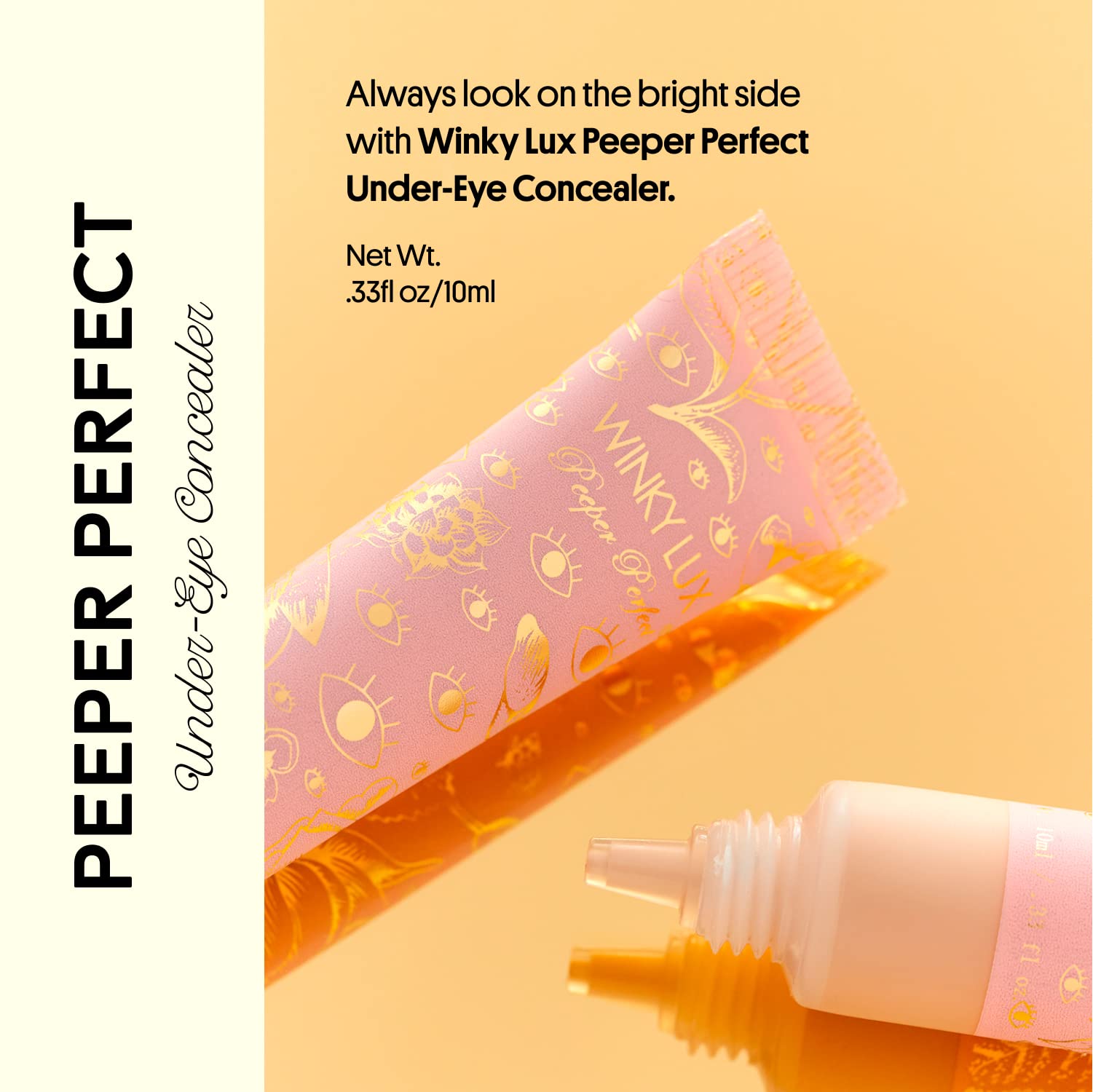 Winky Lux Peeper Perfect Under Eye Concealer, Makeup & Eye Brightener, Full Coverage Concealer For Dark Circles, Color Corrector