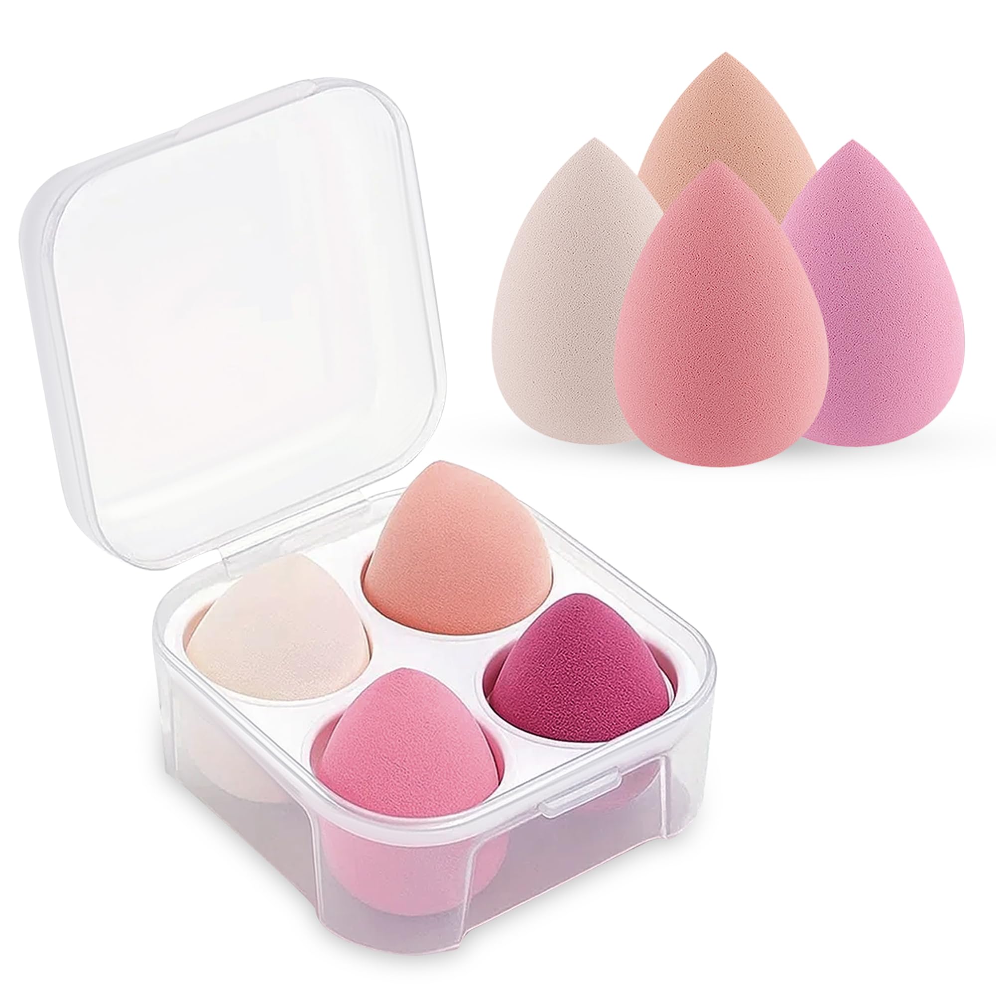 Glun 4 Piece Makeup Sponge Set, Beauty Blender Sponge For Foundation Blending, Blender For Face Cosmetic Applicator For Powder O