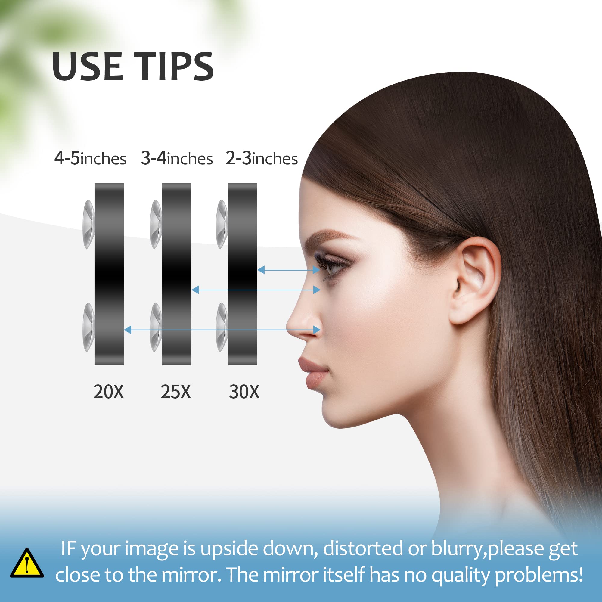Miyadiva 30X Magnifying Mirror, Small Magnifying Mirror With Suction Cup And Tweezers, As A Travel Mganifying Mirror, Compact Mi