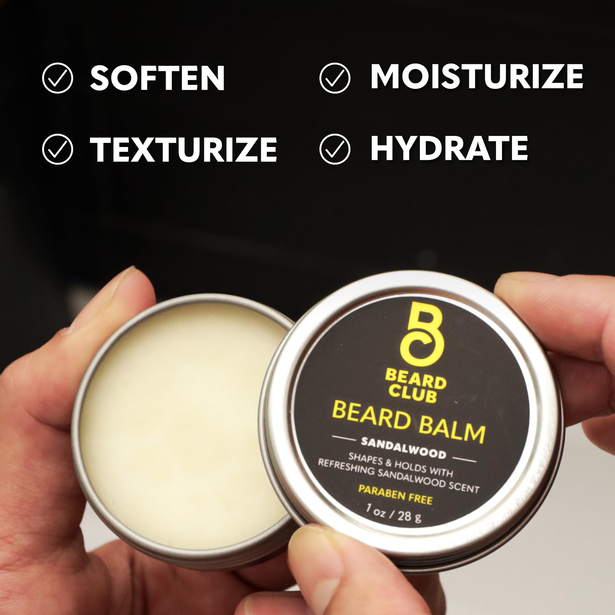 The Beard Club Beard Grooming Kit - Cedar & Sandalwood Oils, Balm, Comb, Brush & Scissors - Perfect Gift for Men