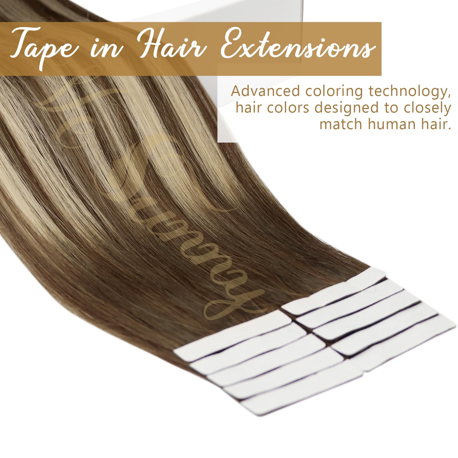 Ve Sunny 24Inch Ombre Tape In Hair Extensions Brown Hair Tape In Extensions Real Human Hair Balayage Light Brown Ombre Platinum