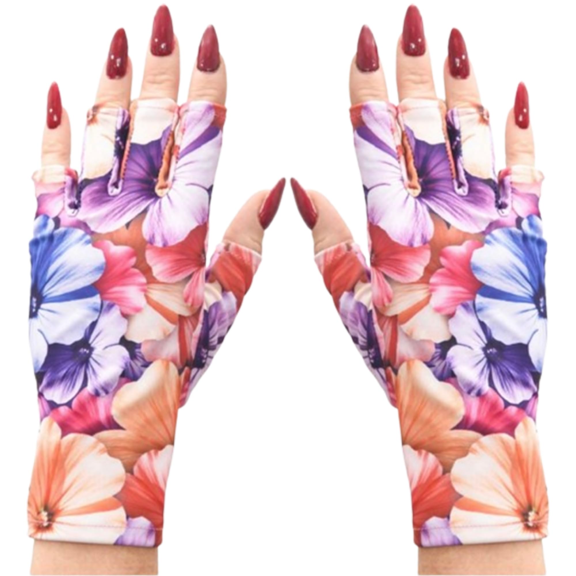 ManiGlovz - Original UPF 50+ UV Light Protective Nail Gloves | Gel Manicure and Anti UV Fingerless Gloves for Women | Protects S
