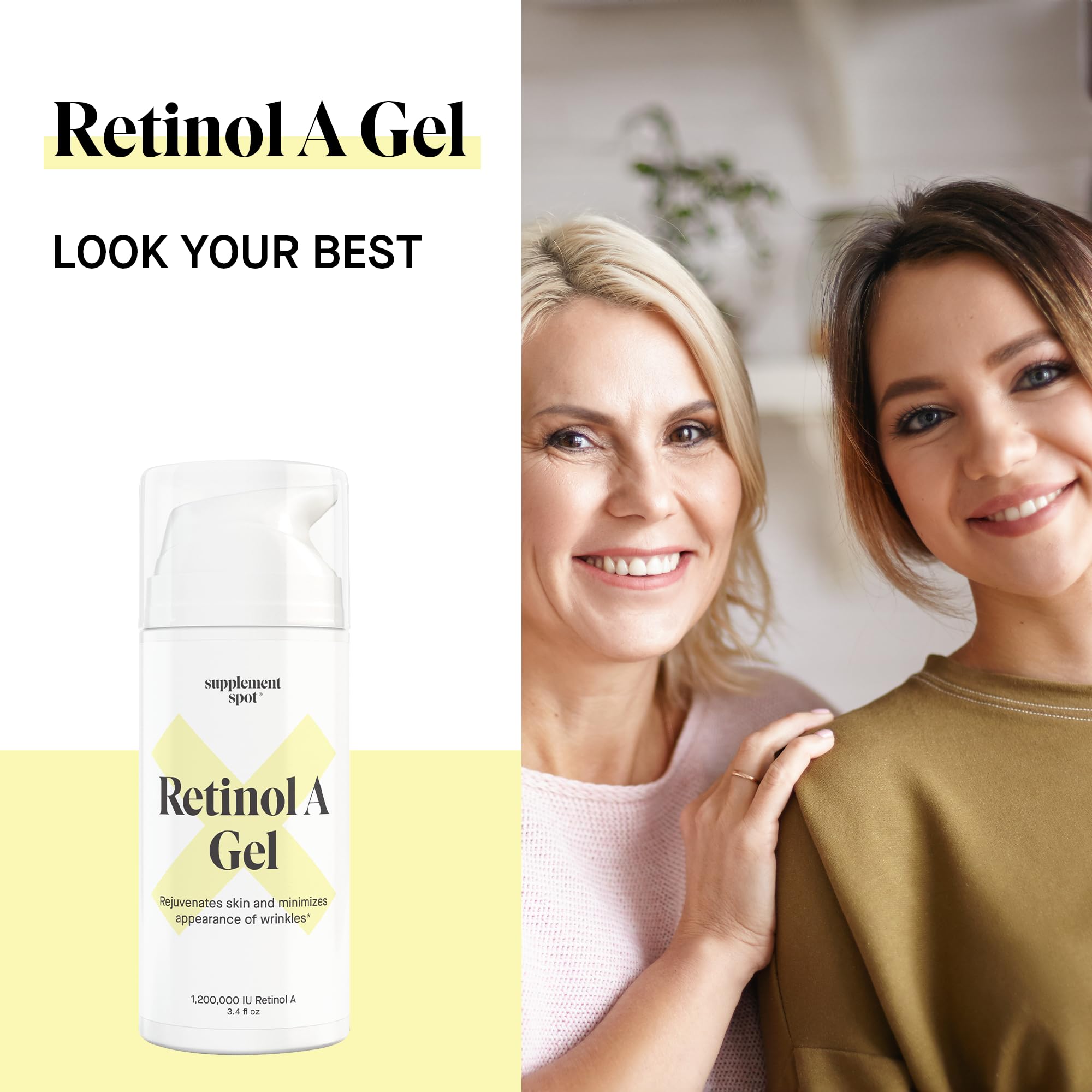 Retinol-A Gel - Anti-Aging Retinol Moisturizer Repairs Fine Lines & Wrinkles - Daily Facial Retinol For Smoother, Firmer & Young