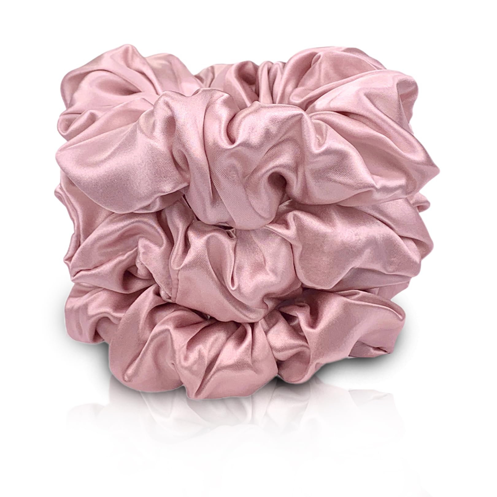 Celestial Silk Mulberry Silk Scrunchies for Hair (Soft Pink)