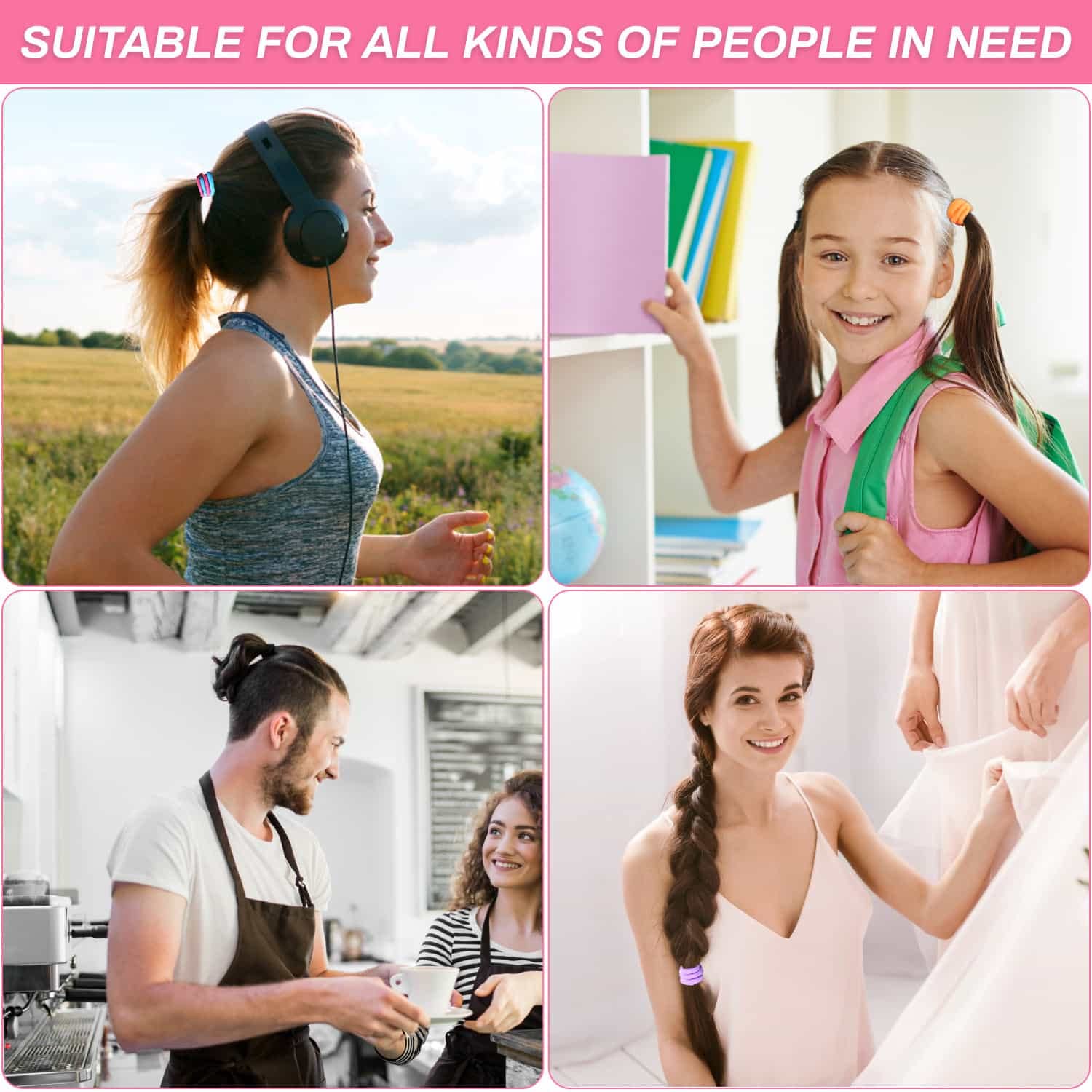 150 Pieces Hair Ties For Women Thick Curly Hair, Bulk Hair Ties Ponytail Holders Hair Elastics Hair Bands For Adults Women Girls