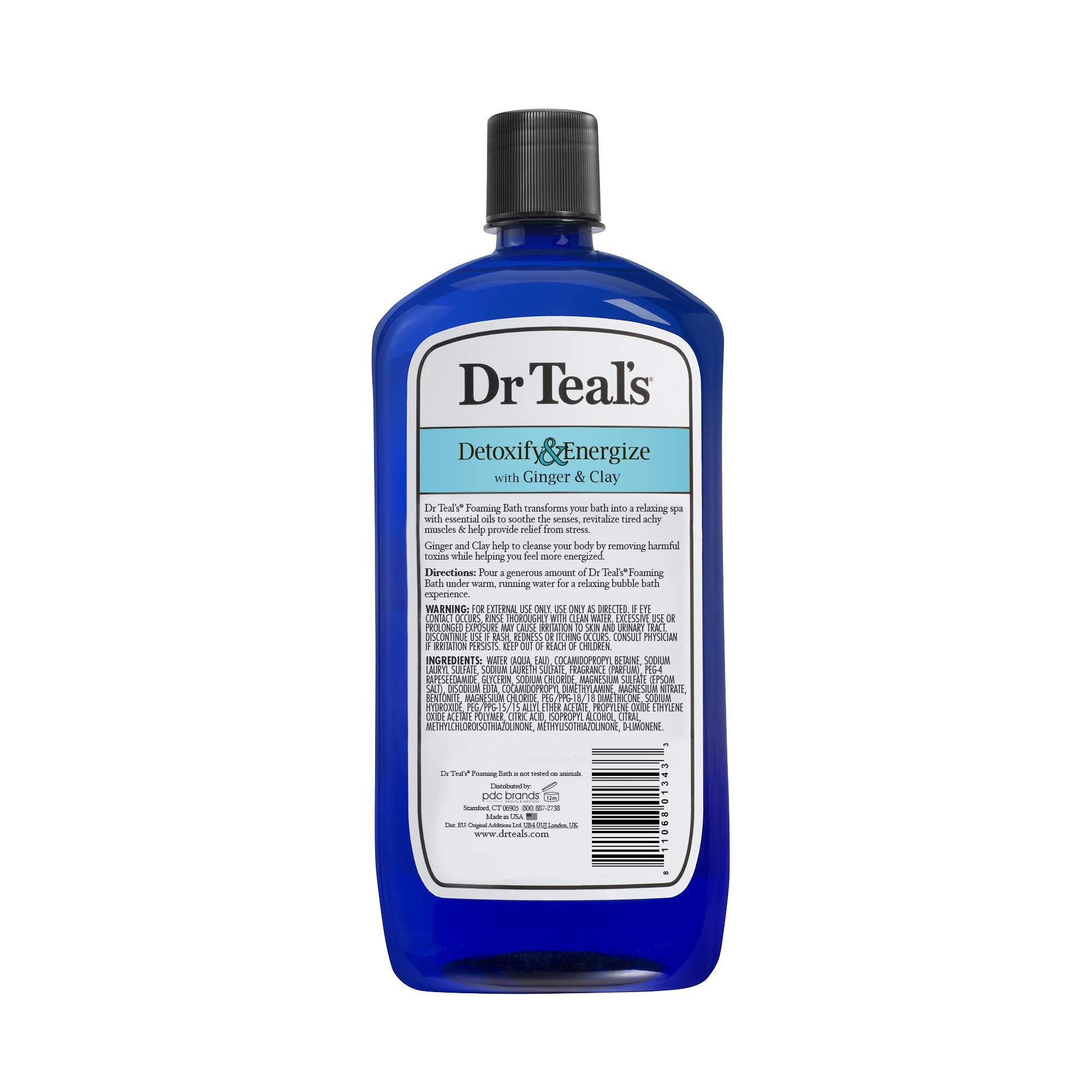 Dr Teal'S Epsom Salt Detoxify And Energize Your Skin With Ginger And Clay Foaming Bath - 34 Oz - Moisturize Your Skin, Relieve S