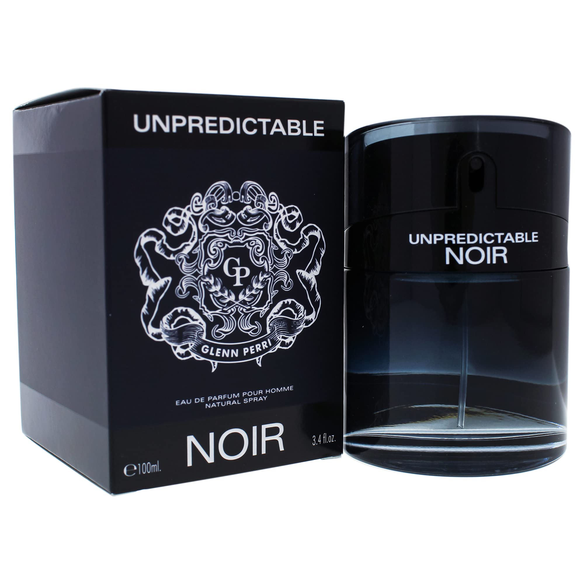 Unpredictable Noir Pour Homme By Glenn Perri, 3.4 Oz Eau De Parfum Spray For Men