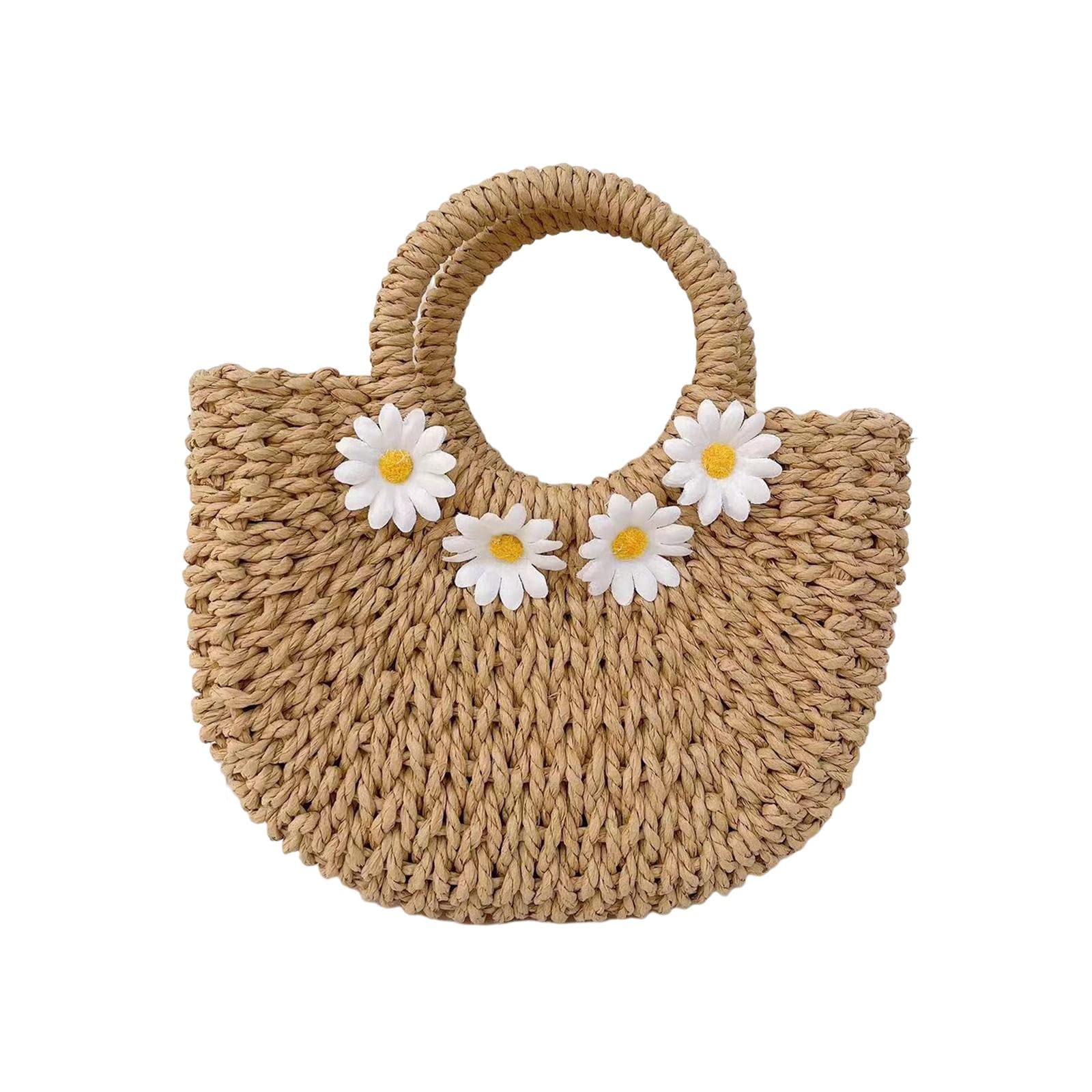 Enakshi Bohemian Woven Handbag Detachable Shoulder Strap Summer Beach Tote Bag Khaki |Clothing, Shoes & Accessories | Womens Han
