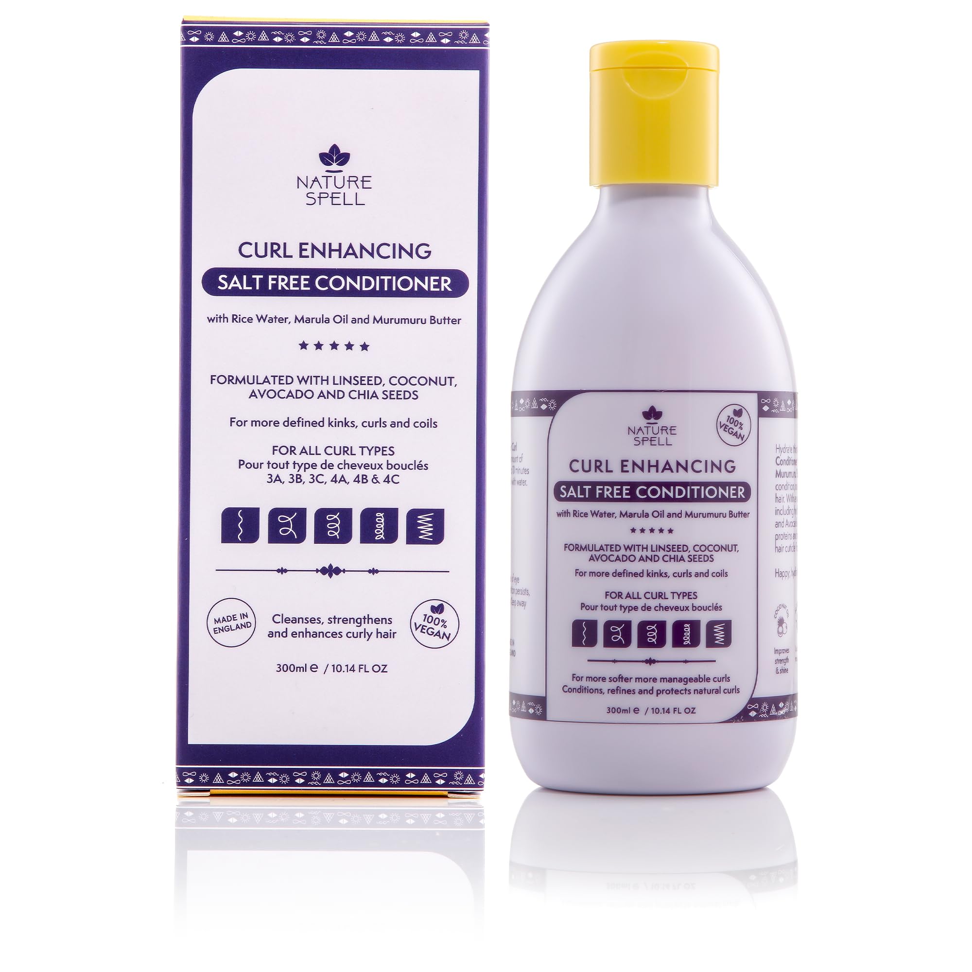 Nature Spell Curl Enhancing Conditioner for Curly Hair, 10.14 Fl Oz, Deep Conditioner for Curly Hair, Infused with Rice Water an