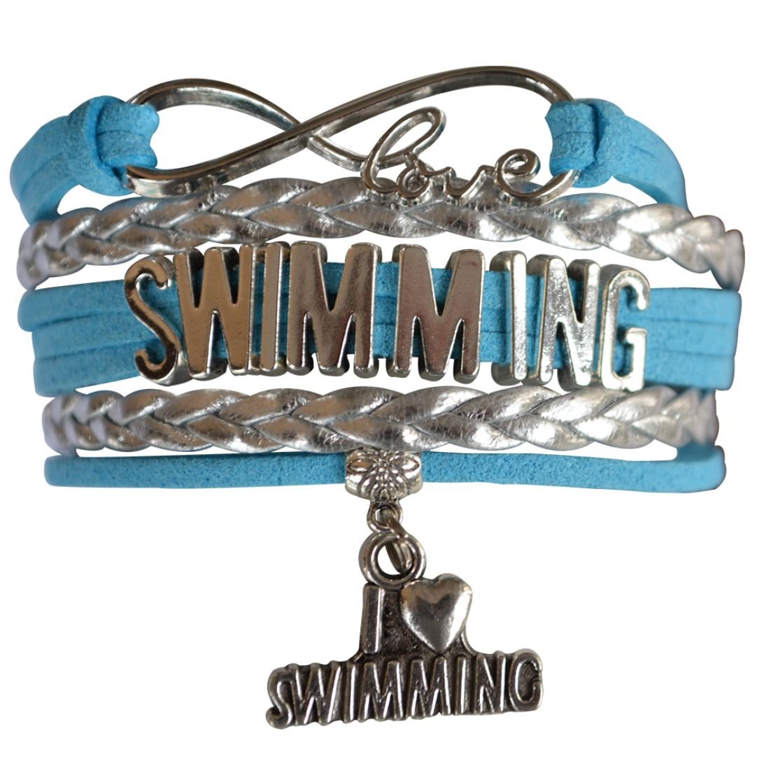 Infinity Collection Swim Bracelet-Swimming Charm Bracelet- Love Swim Jewelry - Gift For Swimmers, Swim Team