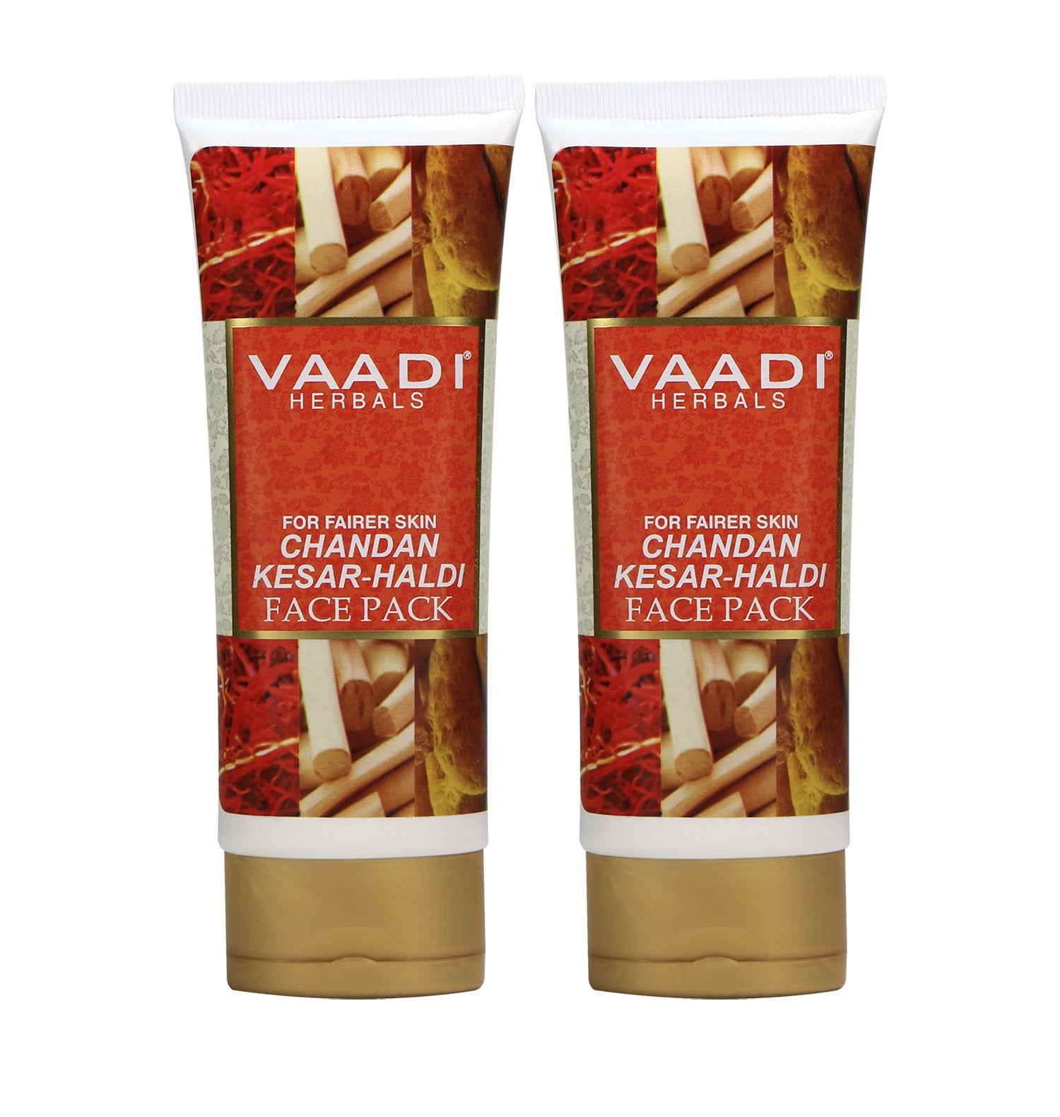 Vaadi Herbals Value Chandan Kesar Haldi Face Pack, 120g x 2