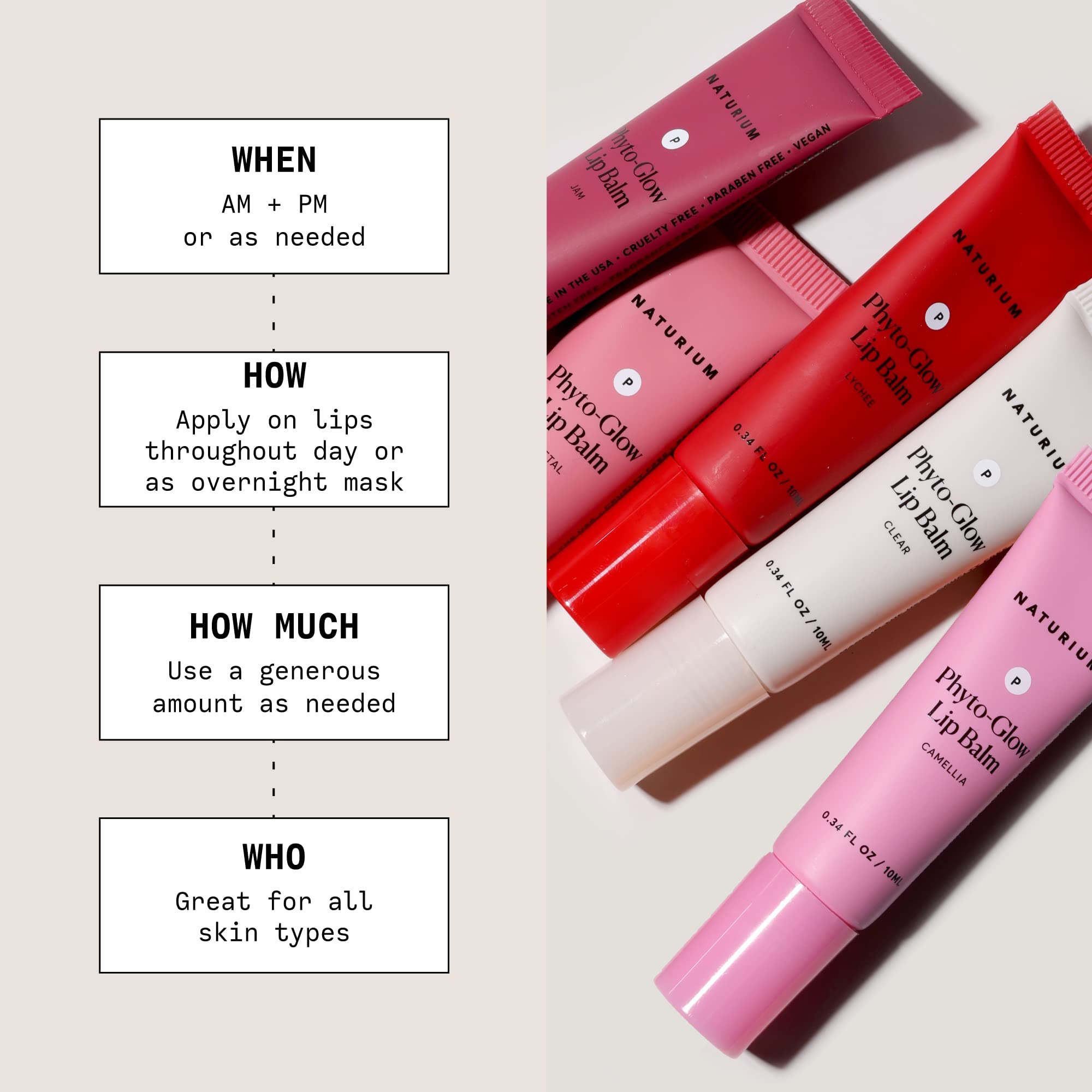 Naturium Phyto-Glow Lip Balm, Hydrating Lip Care with a Glossy Finish, 0.34 oz (Lychee))