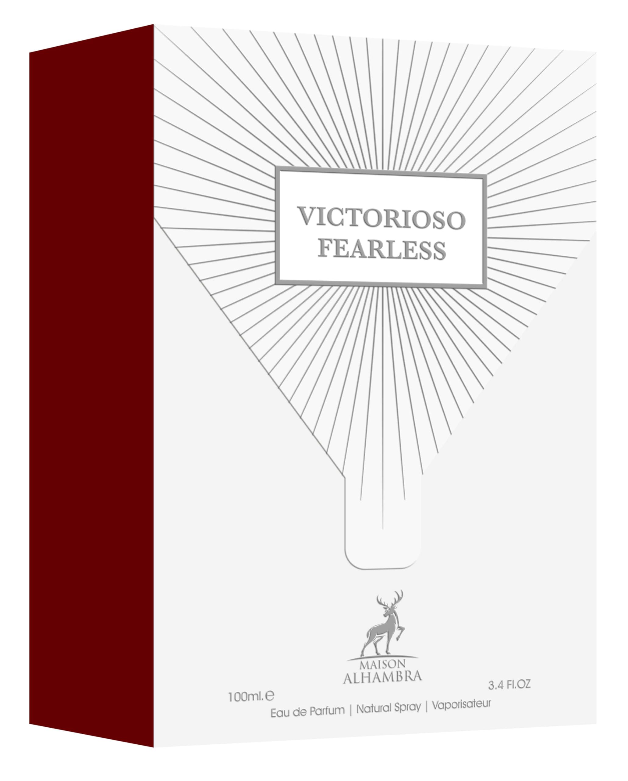 Maison Alhambra Victorioso Fearless Eau De Parfum Spray - 100ml (3.4 oz), Warm Spicy Blend of Fruit, Florals & Woods, Cozy Elega