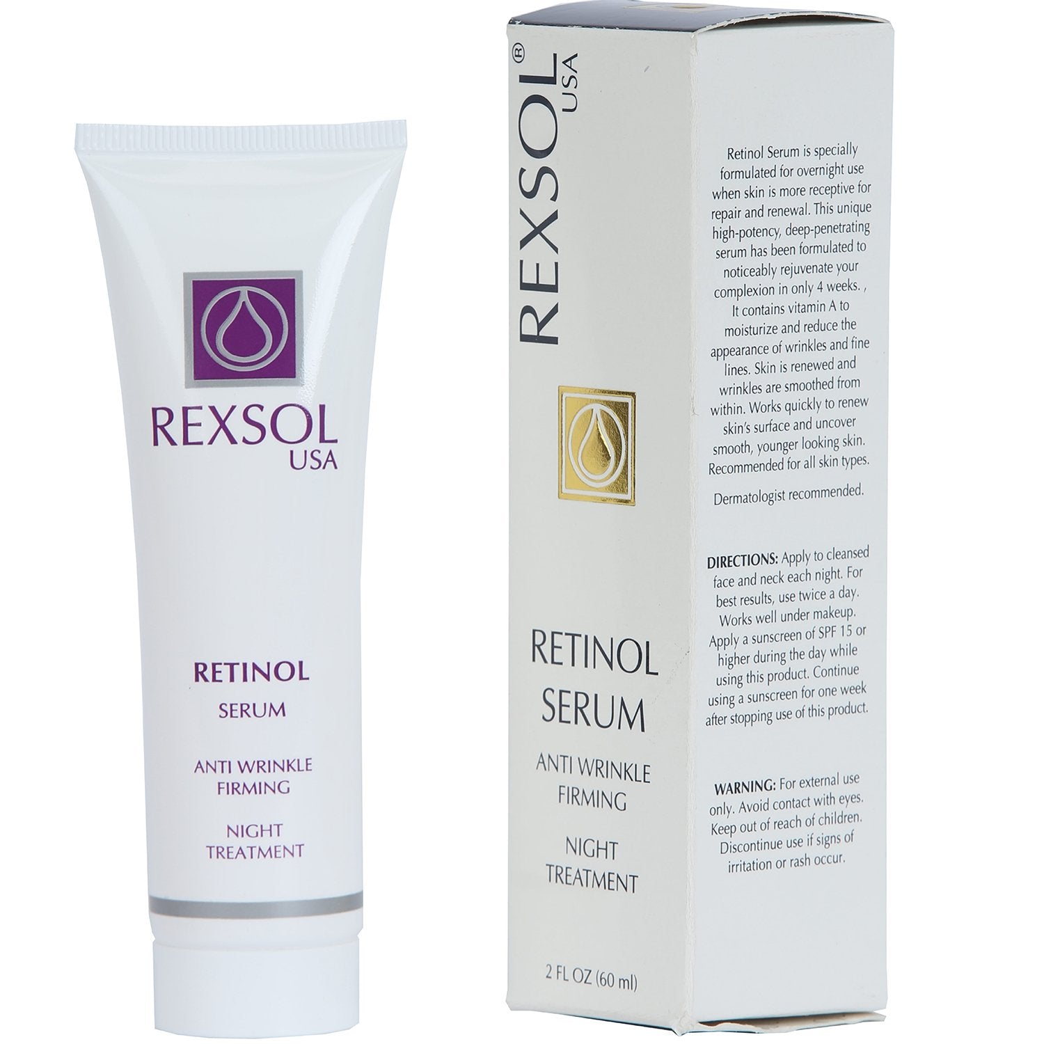 REXSOL Retinol Serum Anti wrinkle Firming | Best antioxidant serum for face | Pure Vitamin C for face, Pure Retinol Vitamin Seru
