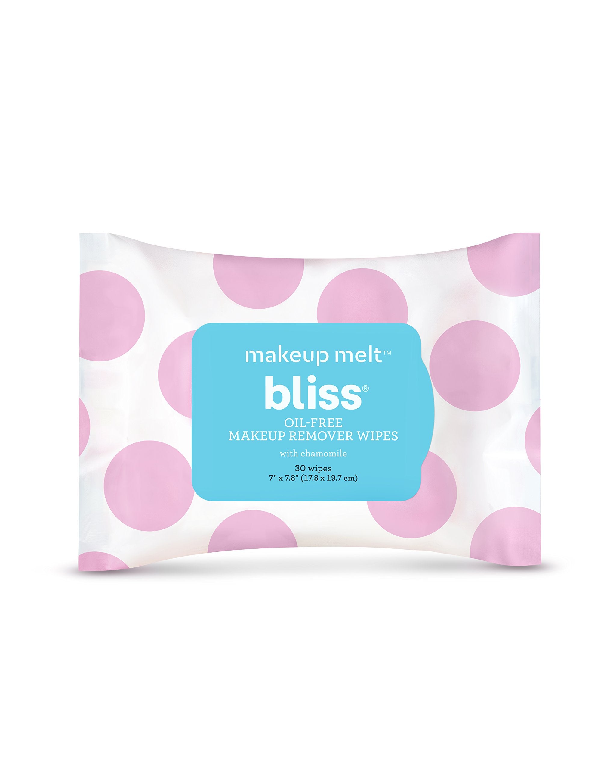 Bliss  Makeup Melt OilFree Makeup Remover Wipes | Facial Cleansing Wipes w/Chamomile, Aloe & Marshmallow Root for Hydrating Sk