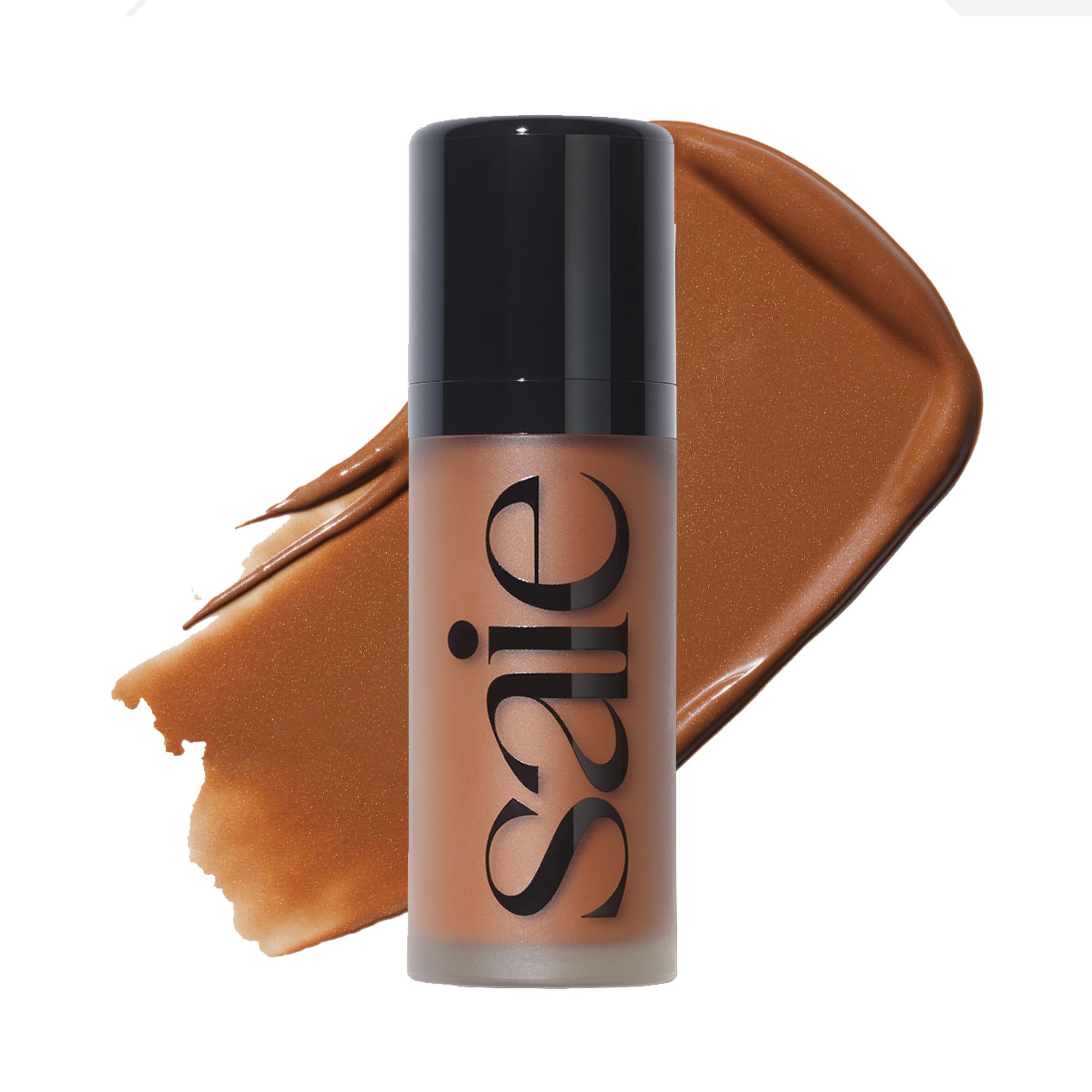 Saie Dew Bronze - Soft-Focus Liquid Bronzer + Liquid Contour - Enriched With Plant-Derived Glycerin To Effortlessly Blend + Deep