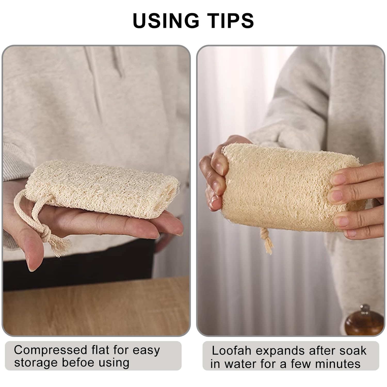 4'' Loofah Sponges Natural Organic Luffa Loofah Bath Sponge Exfoliating Shower Body Sponge Scrubber, Pack Of 6