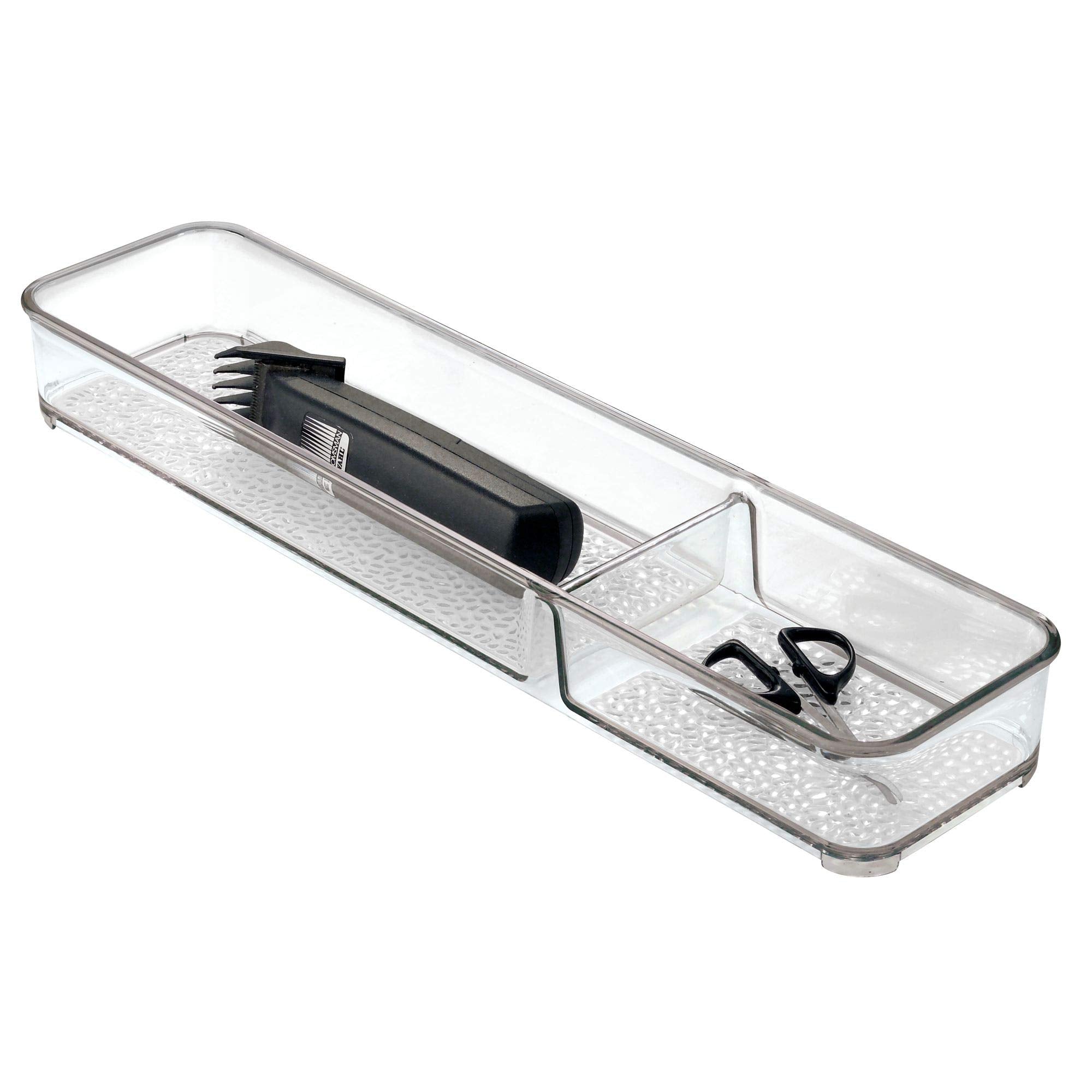 iDesign 48850 Rain Divided Tray for Vanity, Bathroom, Countertop, Drawer, Cosmetics, Makeup, Toiletries, Craft and Office Suppli