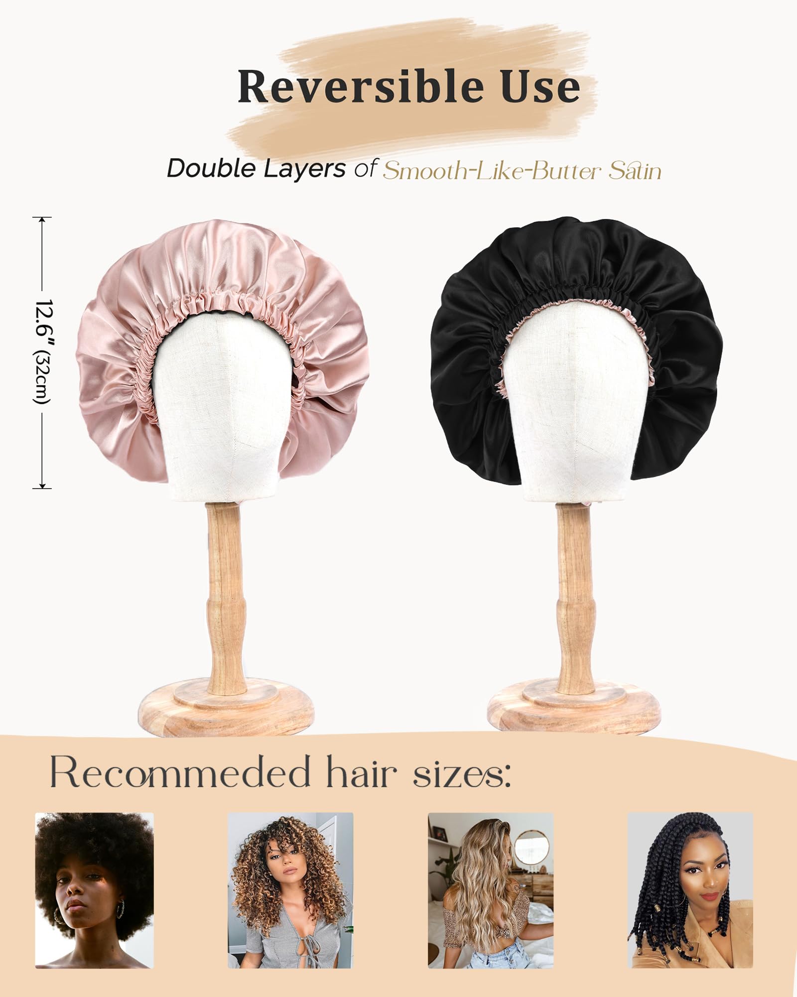 Yanibest Satin Bonnet Silk Bonnet Hair Bonnet For Sleeping Hair Bonnets For Women Curly Natural Hair