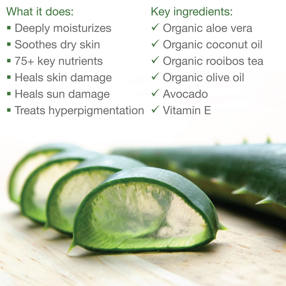 Made from Earth Pure Aloe Vera Treatment with Organic Coconut, Organic Olive Oil & Vitamin E