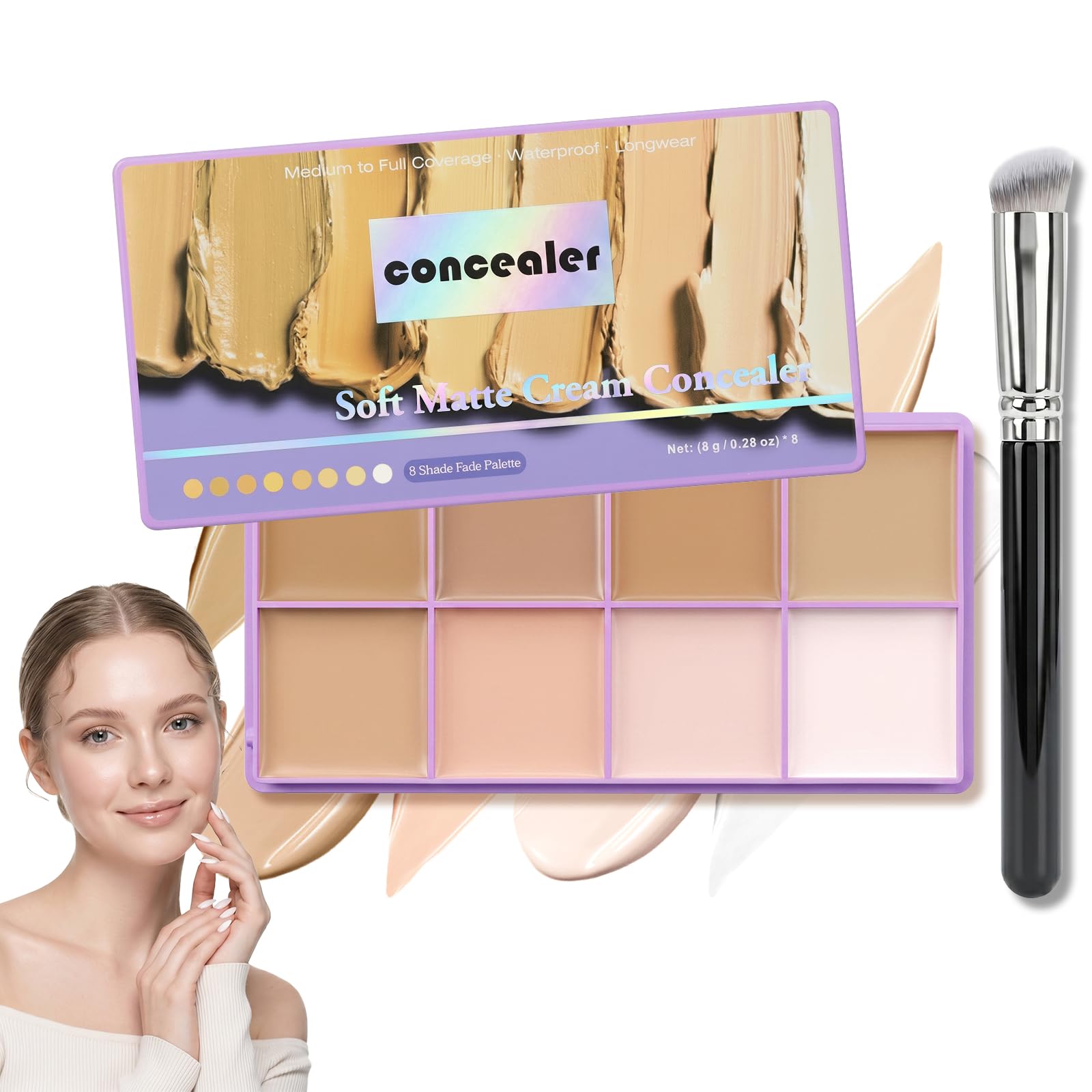 8 Shade Color Correcting Concealer Palette Undereye Cream Matte Concealer