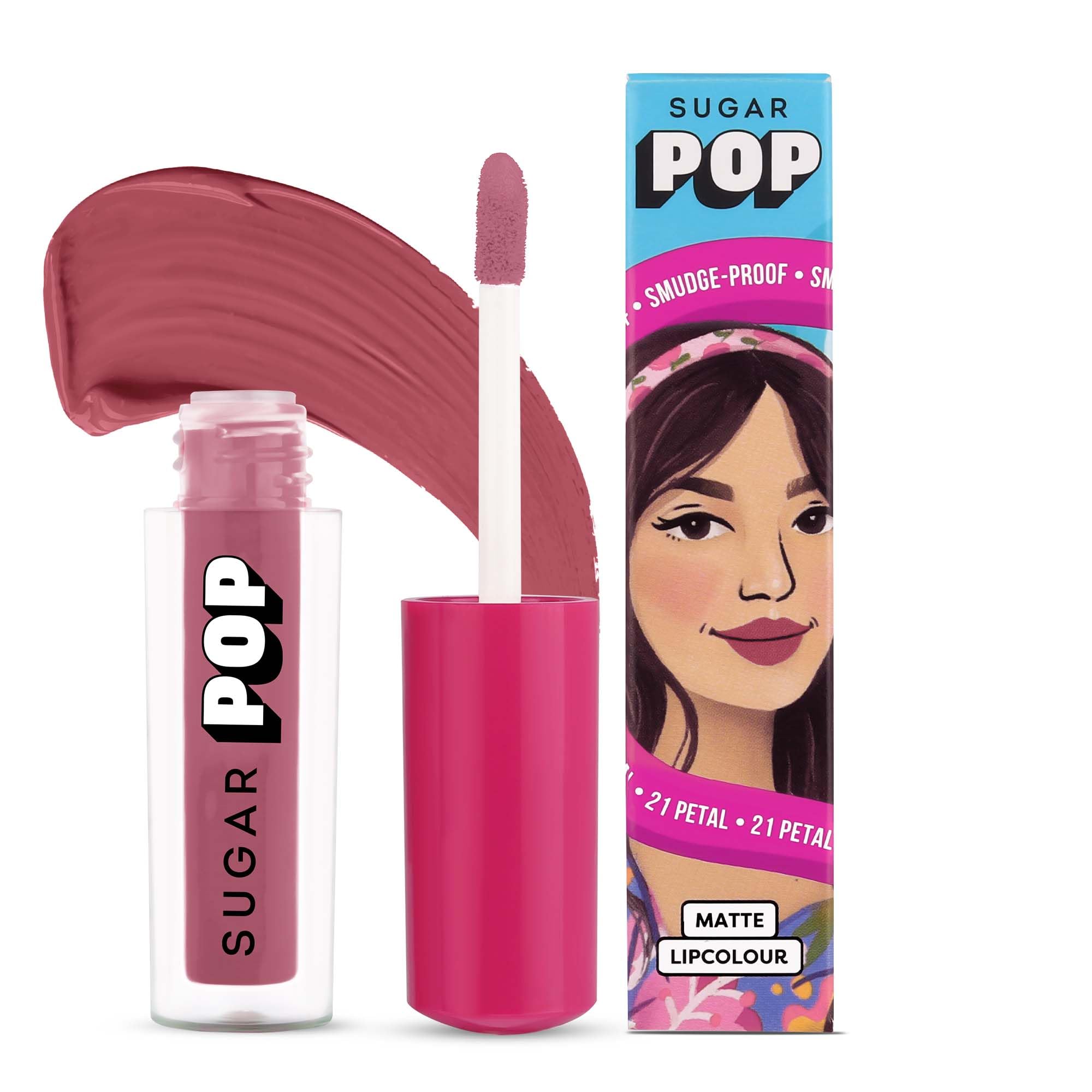 Sugar Pop Matte Lipcolour | Lasts Upto 8 Hrs L Pink Lipstick For Women L Vitamin E Infused | Non-Drying, Smudge Proof, Long Last