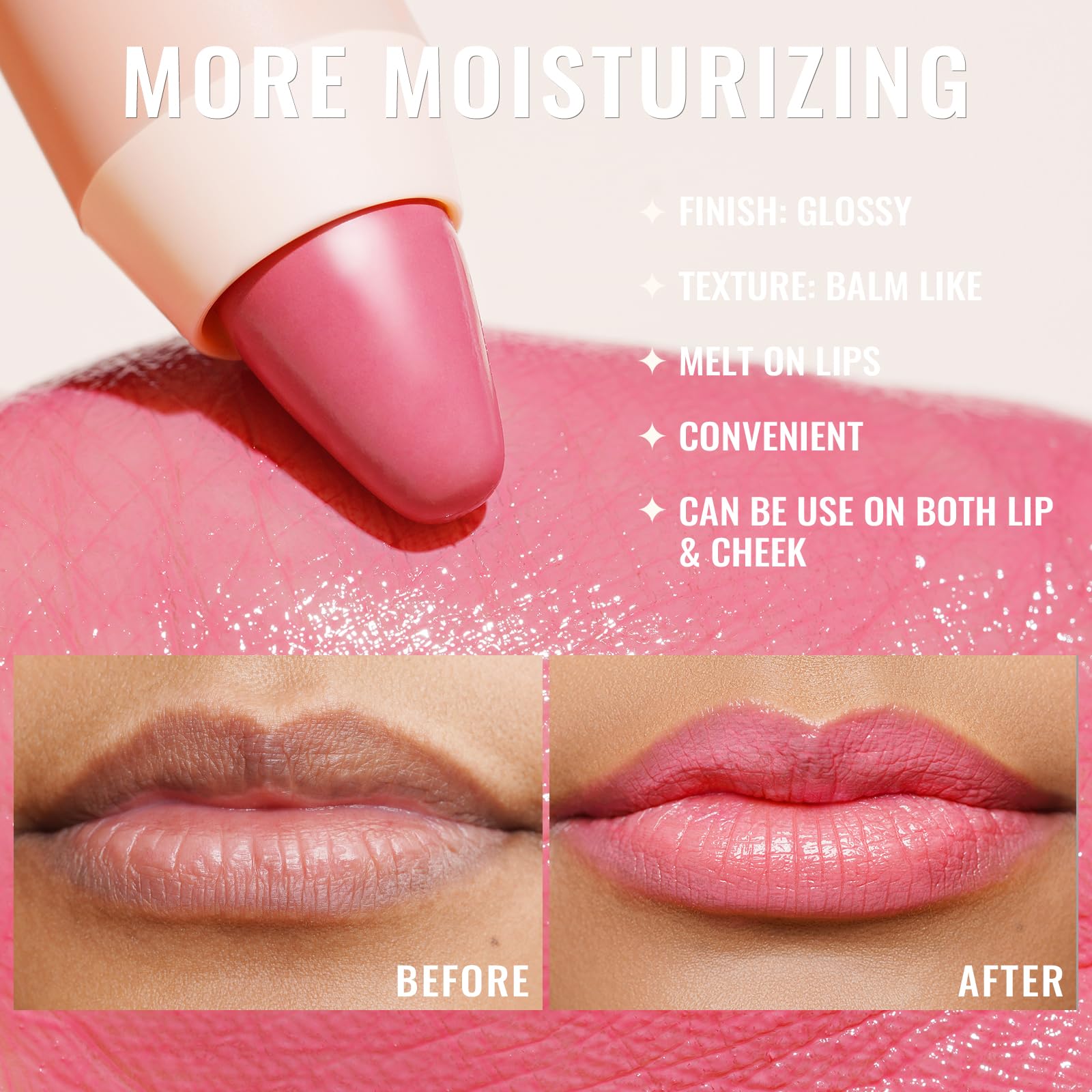 Oulac Light Pink Lipstick - Moisturizing Lipstick Tinted Lip Balm For Dry Lips, Hydrating Lip Crayon & Blush - Lip Colour And Ch
