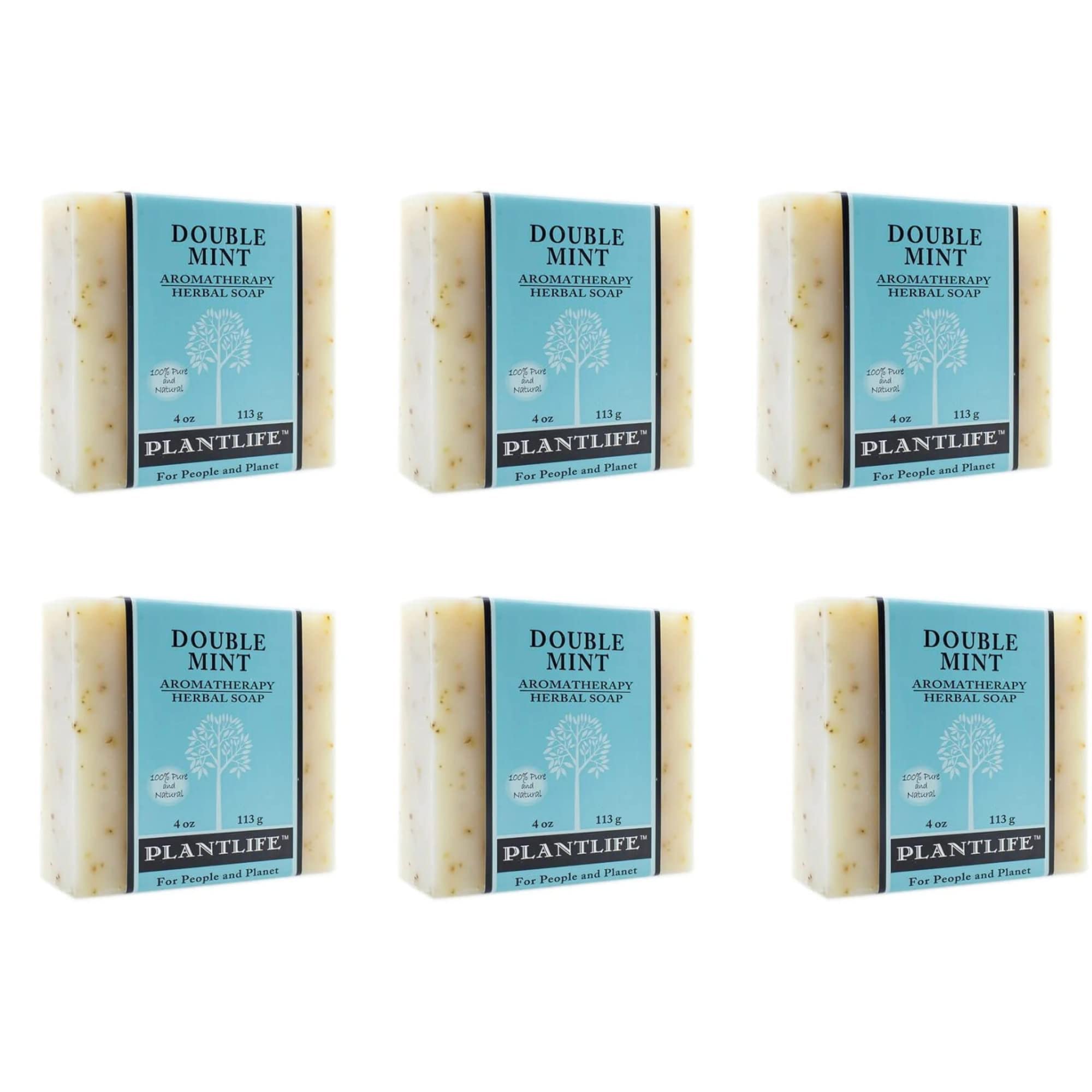 Plantlife Double Mint 6-Pack Bar Soap - Moisturizing and Soothing Soap for Your Skin - Hand Crafted Using Plant-Based Ingredient