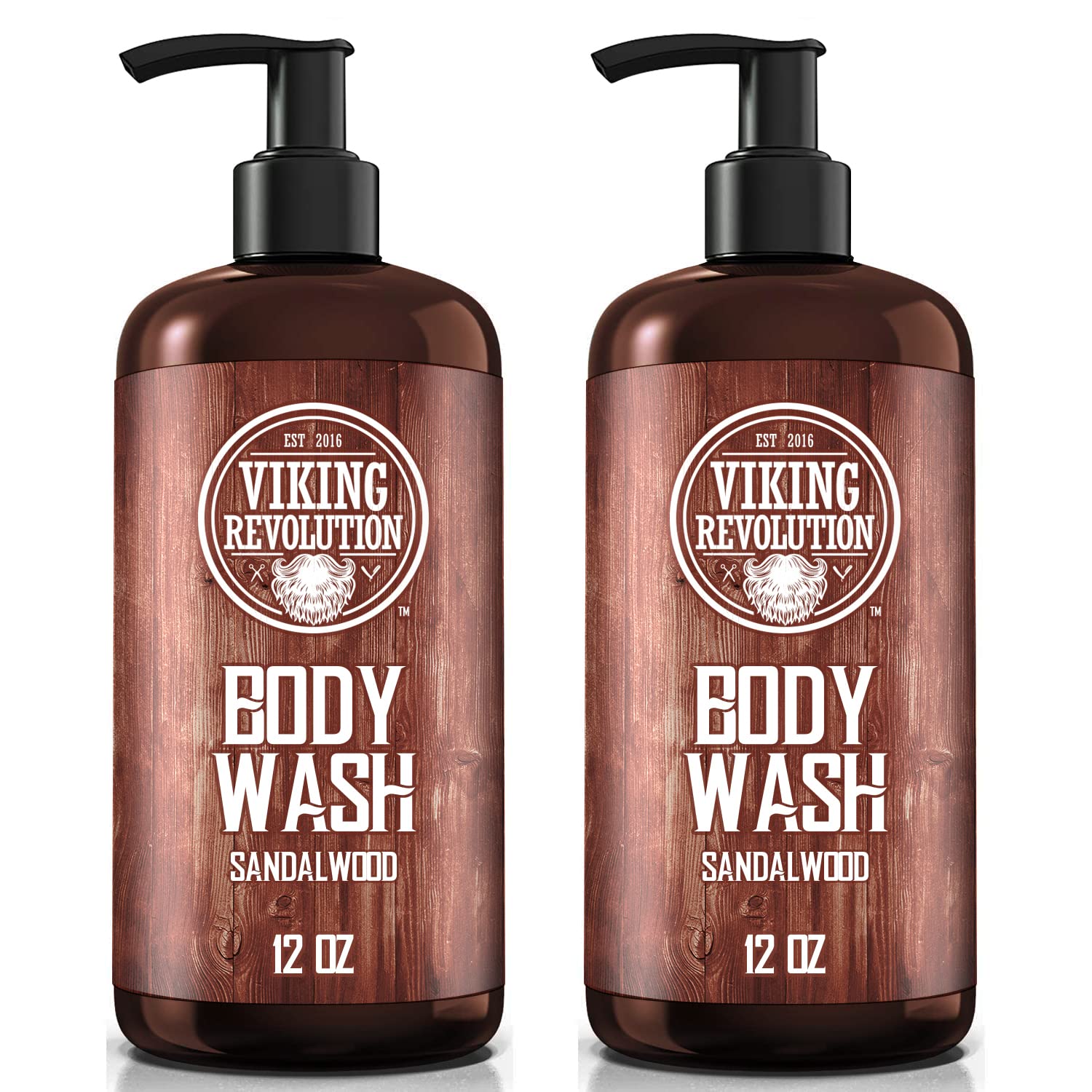 Viking Revolution Men'S Body Wash - Sandalwood, Skin Cleaning Agent - Mens Natural Body Wash With Vitamin E And Rosemary Oil - S