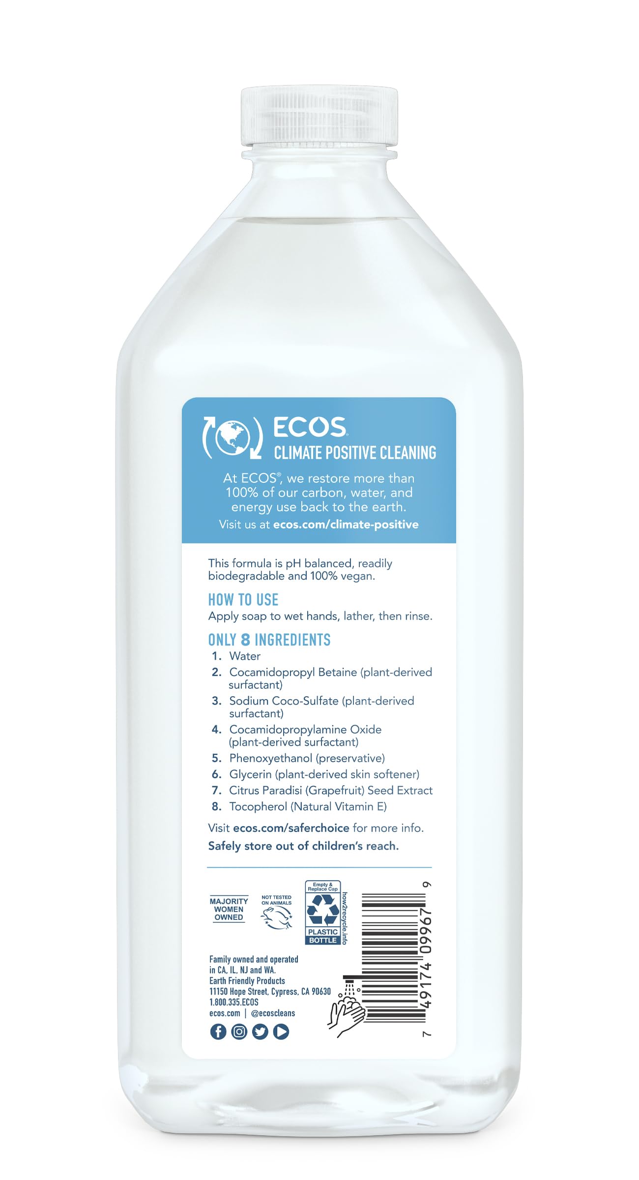 ECOS Hand Soap - Free And Clear - Case of 6 - 32 fl oz.(D0102HH1KG2.)