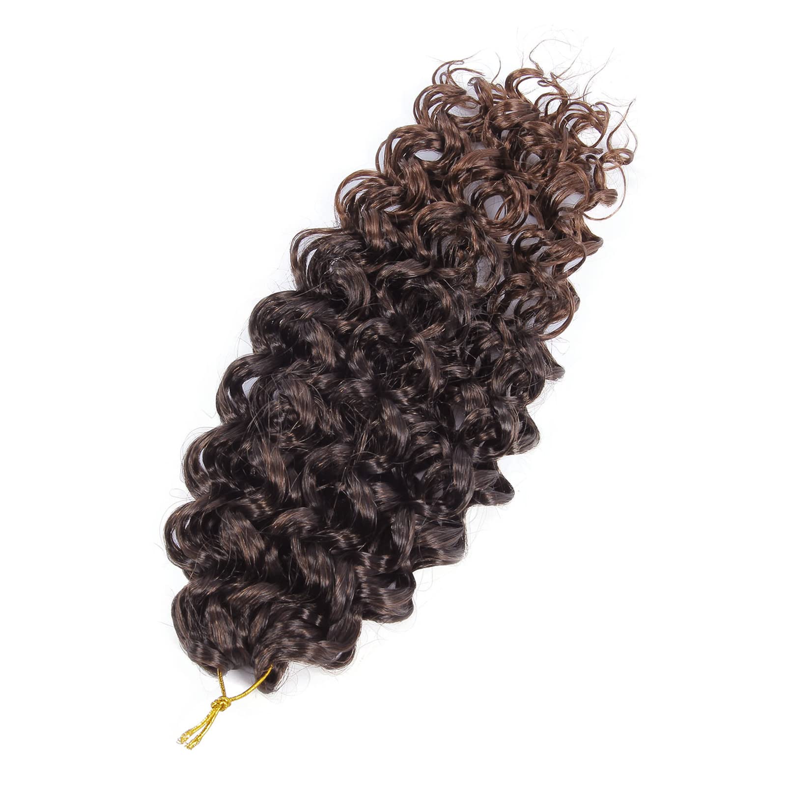 Gogo Curl Crochet Hair 14Inch Beach Curl Crochet Hair Bohemian Crochet Braids Ombre Brown Deep Wave Braiding Hair Extensions (14