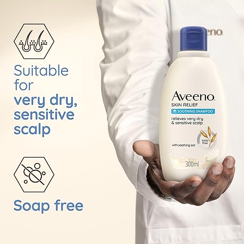Aveeno Skin Relief Soothing Shampoo, 300ml - Gentle Formula for Dry Scalp, 10.2 Fl Oz, Model 31900
